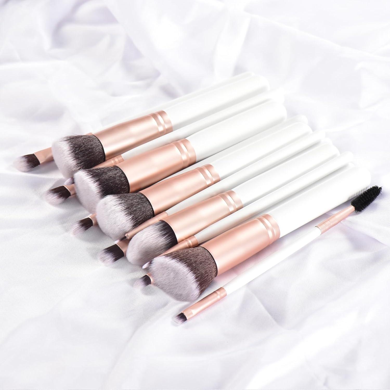 Set de 14 Pinceles de Maquillaje Blancos YJ-Anyue