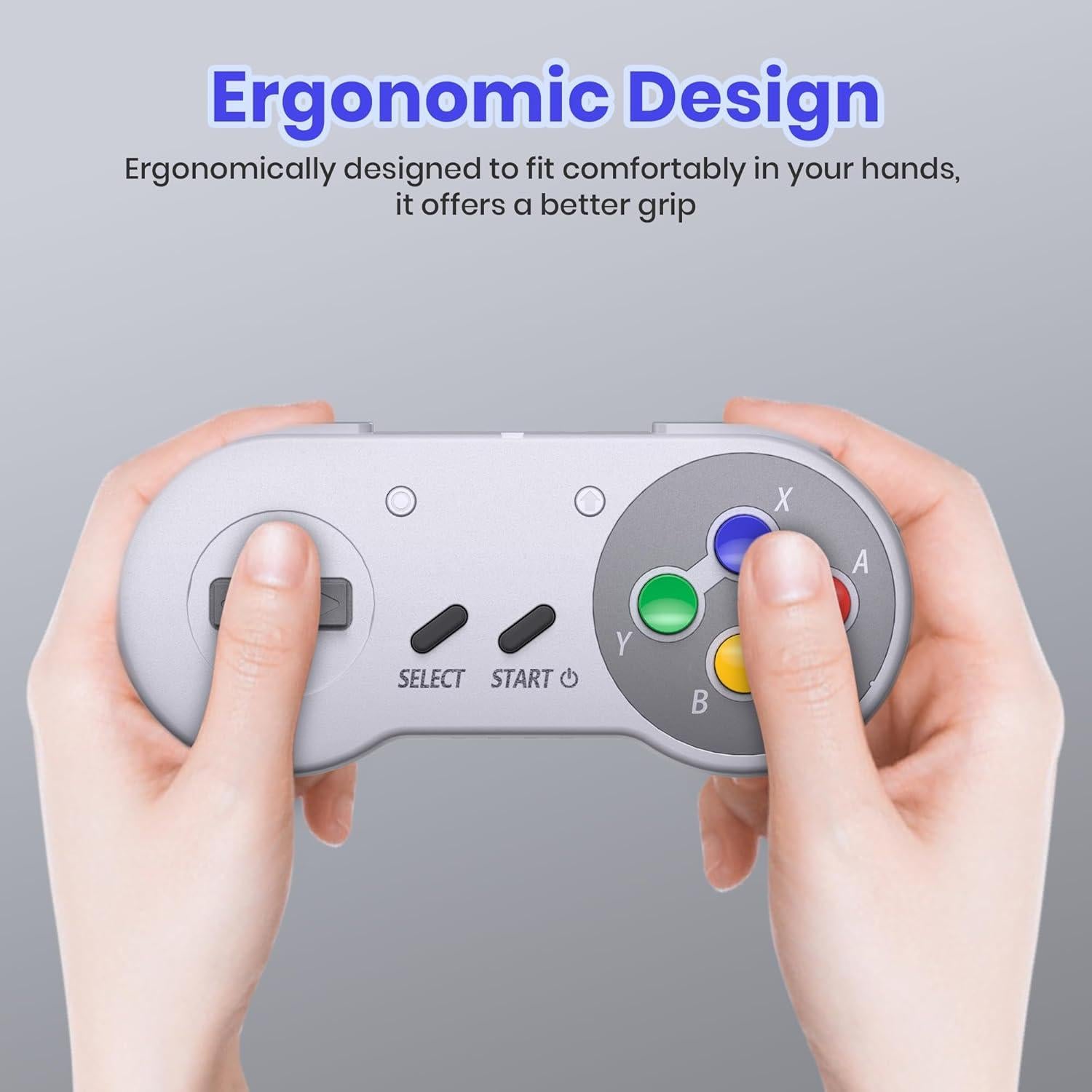 2 Pack 2.4 GHz Wireless SNES Switch Online Controller, USB Receiver, Compatible with Switch/Switch OLED, Windows PC, Mac OS, Android, Steam Deck, Raspberry Pi (Rechargeable) (Plug and Play) Multicolor