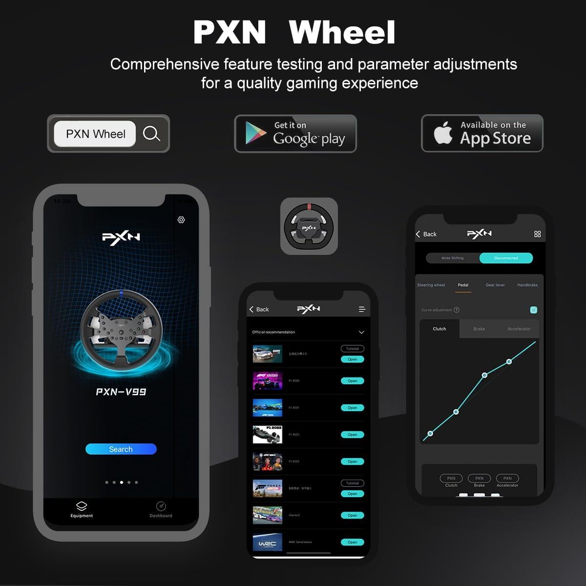 Volante de Fuerza PXN V99 para PC, PS4, Xbox - 3.2Nm