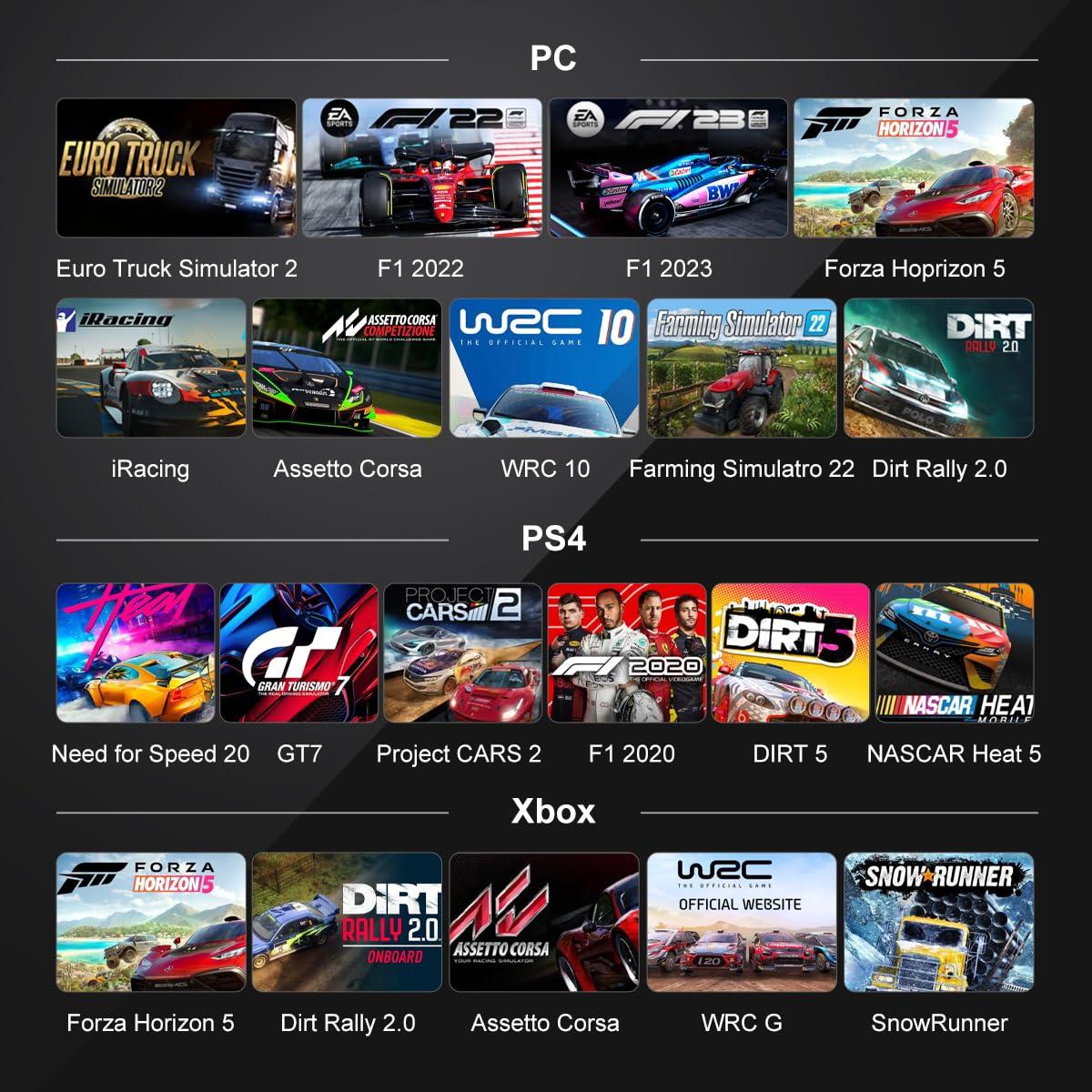 Volante de Fuerza PXN V99 para PC, PS4, Xbox - 3.2Nm