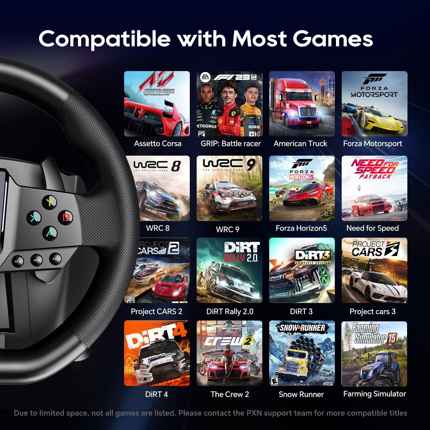 Volante de Carreras PXN V900 GEN2 con Pedales para PC y Consolas