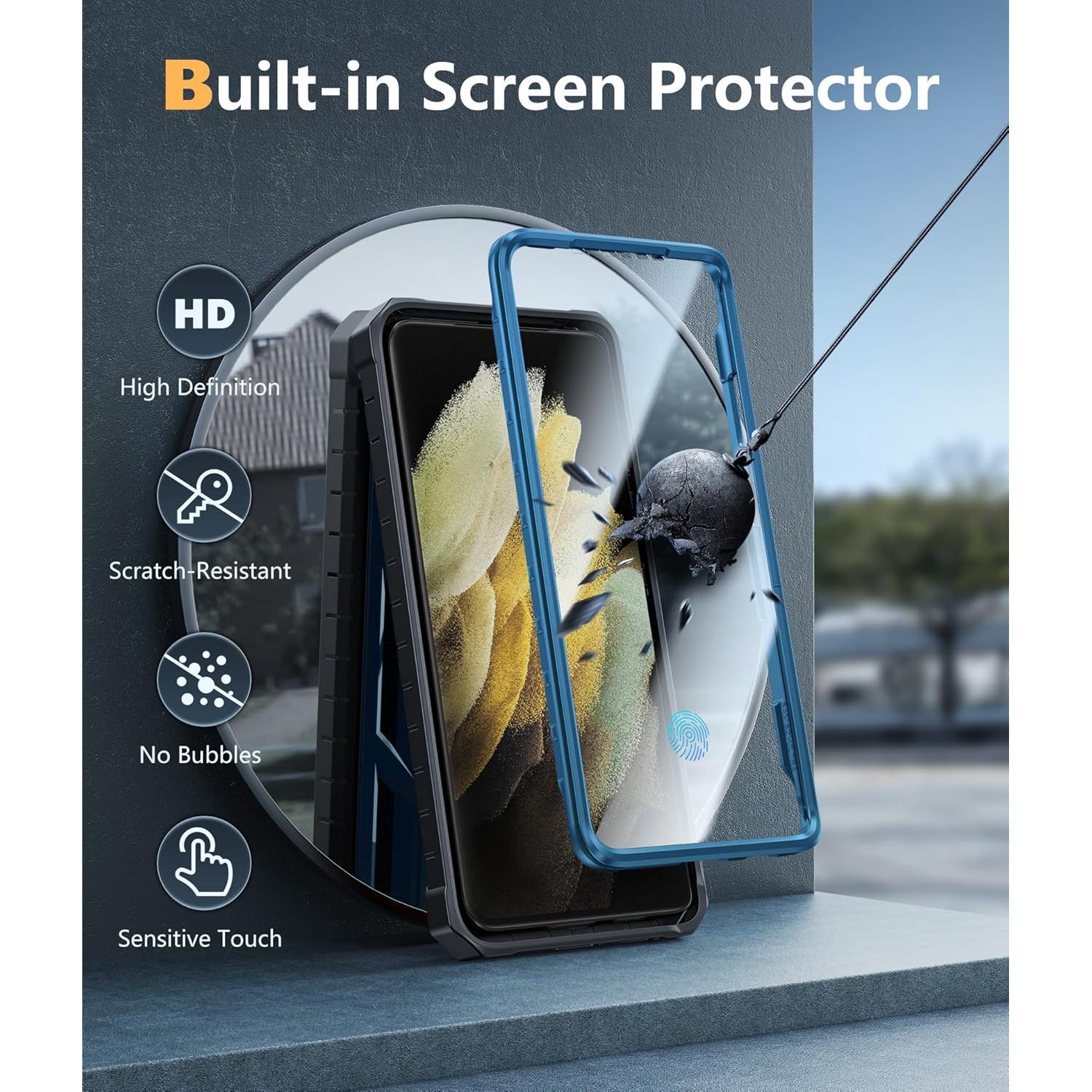 Funda FNTCASE para Samsung Galaxy S21 Ultra 6.8" Azul