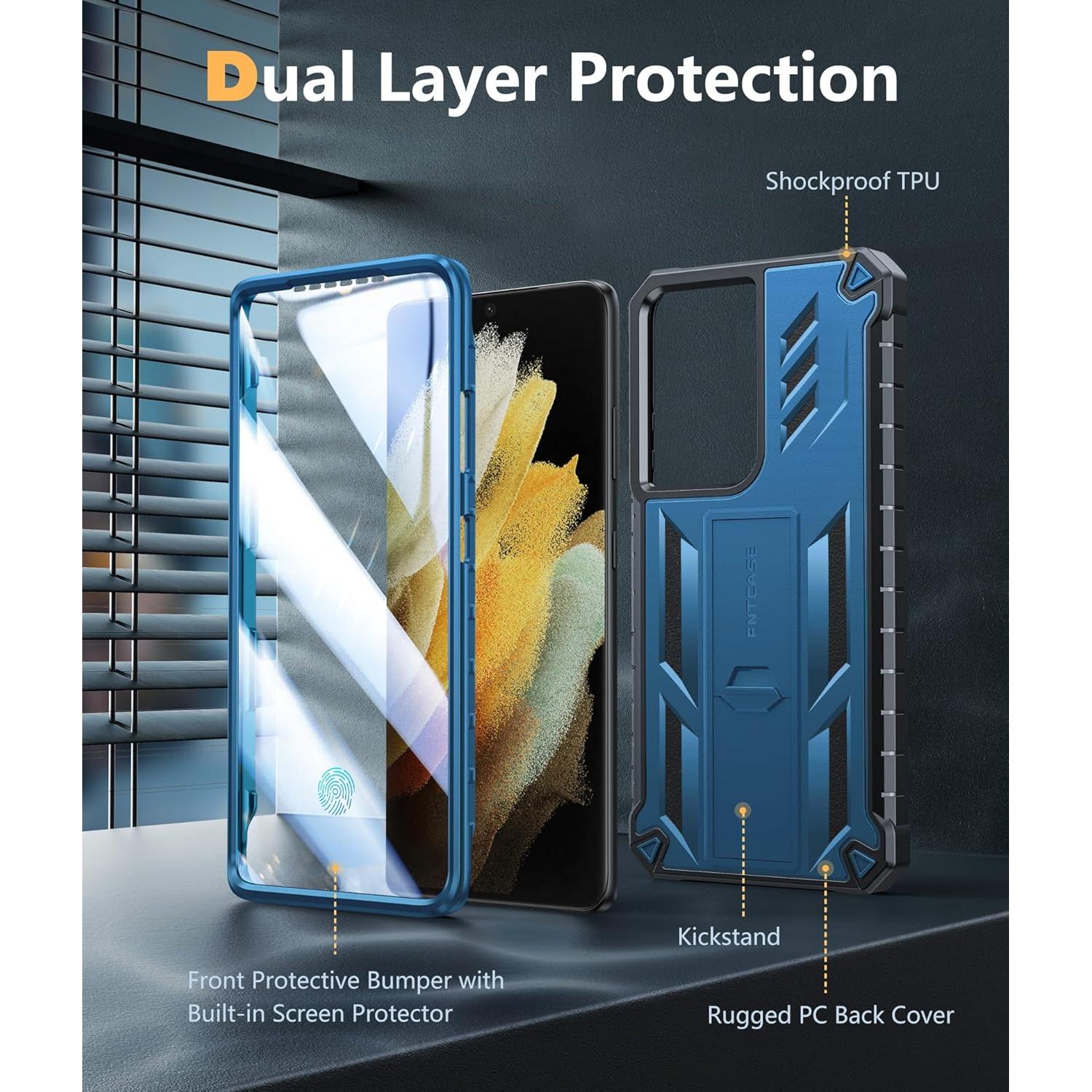 Funda FNTCASE para Samsung Galaxy S21 Ultra 6.8" Azul