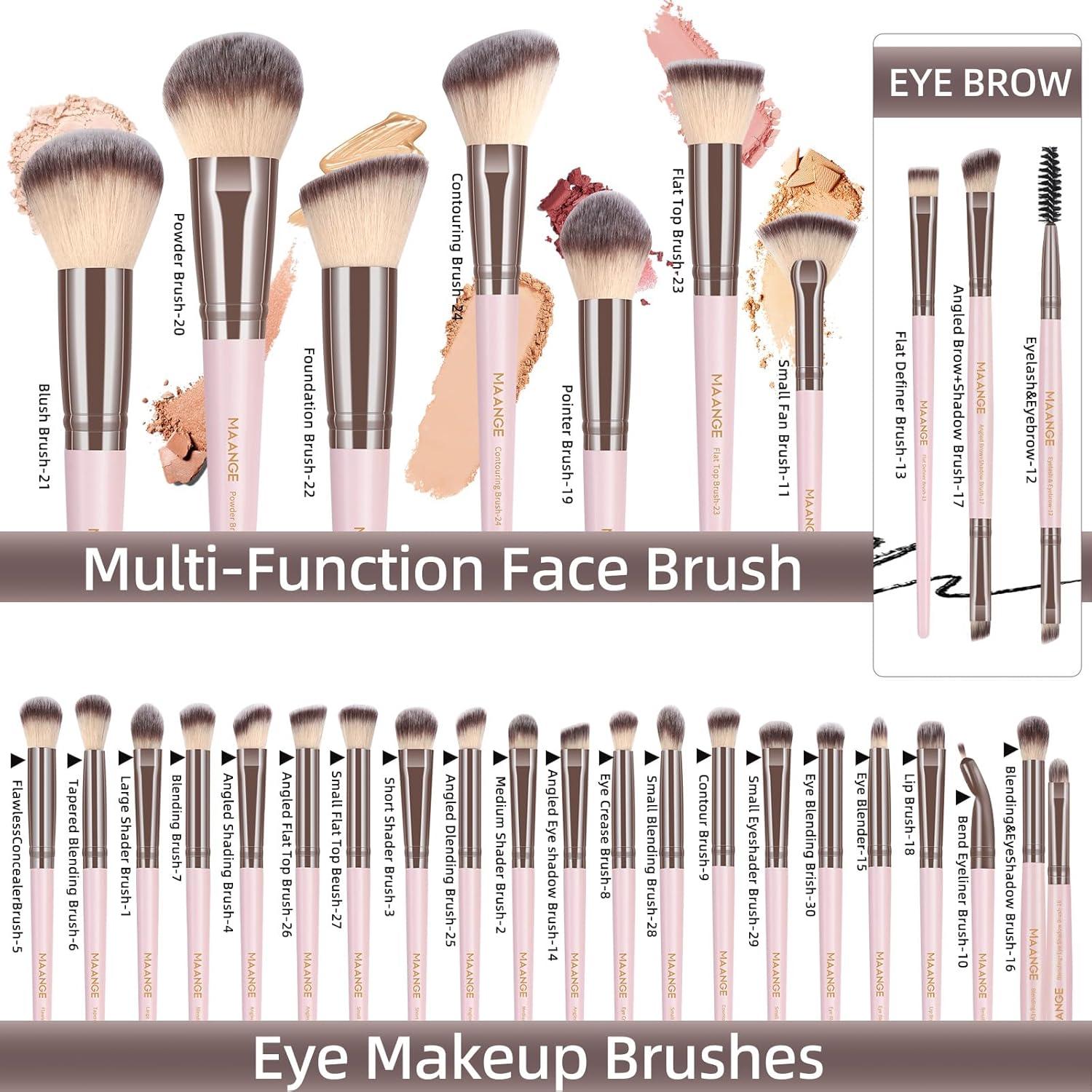 Conjunto de Brochas de Maquillaje MAANGE 51 Pcs Rosa