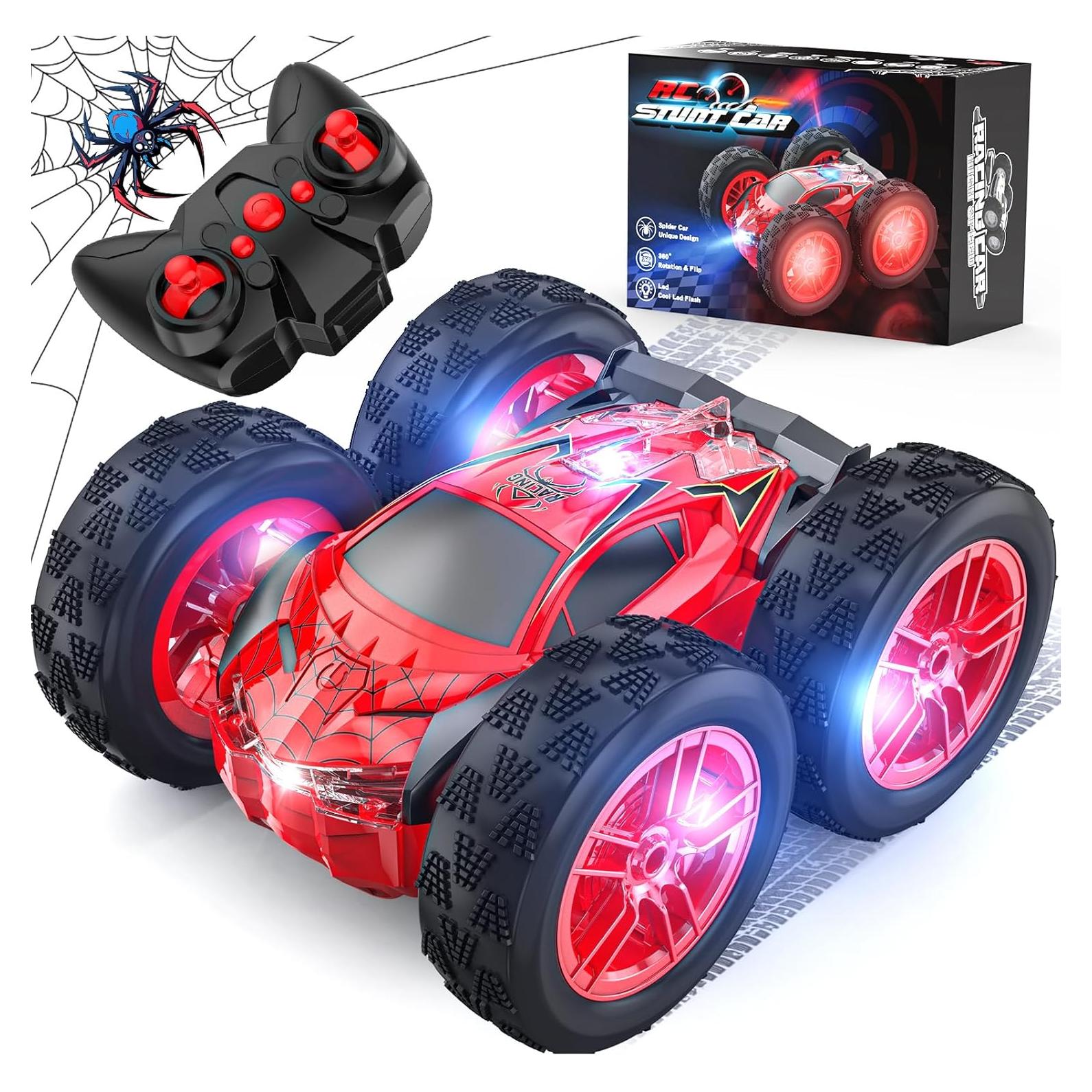 Coche RC Acrobático Wupuaait 1:24 Doble Cara LED Rojo