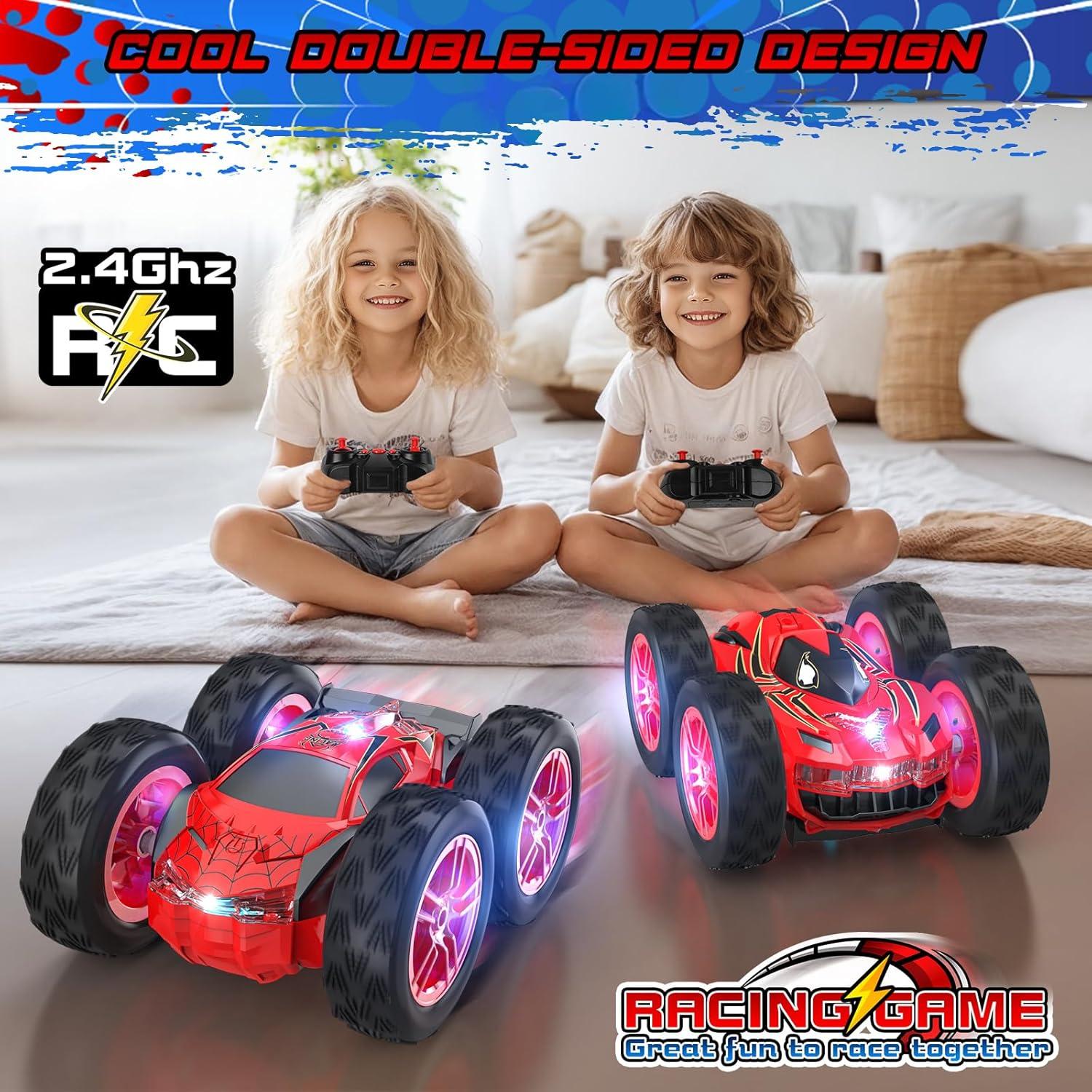Coche RC Acrobático Wupuaait 1:24 Doble Cara LED Rojo