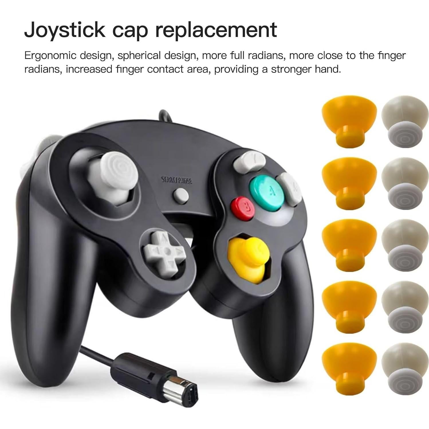 10 Tapas de Joystick para GameCube Acupress Amarillo/Gris