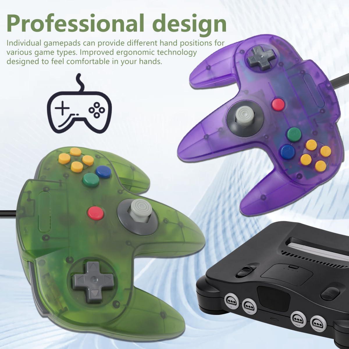 Controlador N64 Loner Con Cable 2 Joysticks Retro 10 Botones