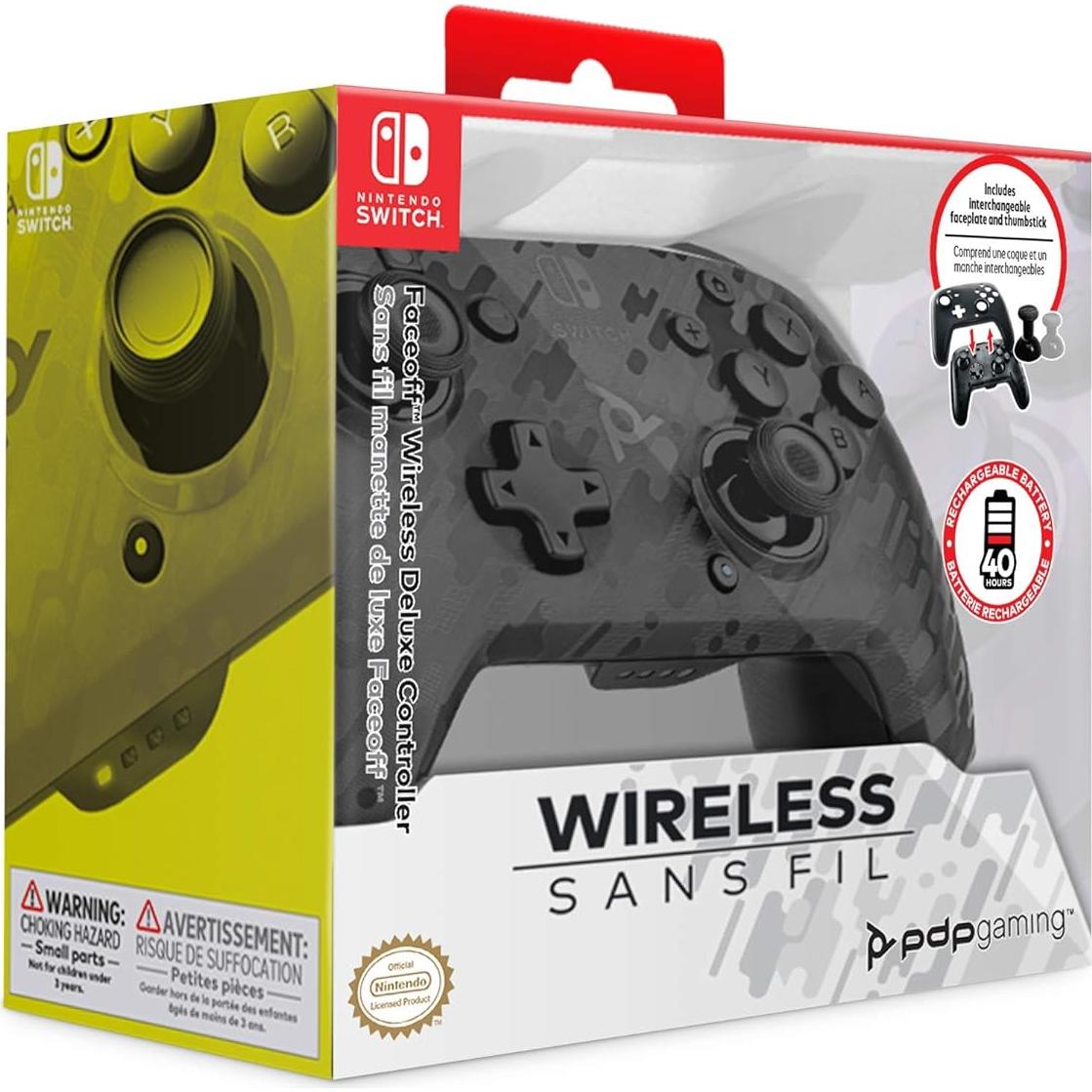 Controlador Inalámbrico PDP Gaming Faceoff Deluxe Camuflaje Negro