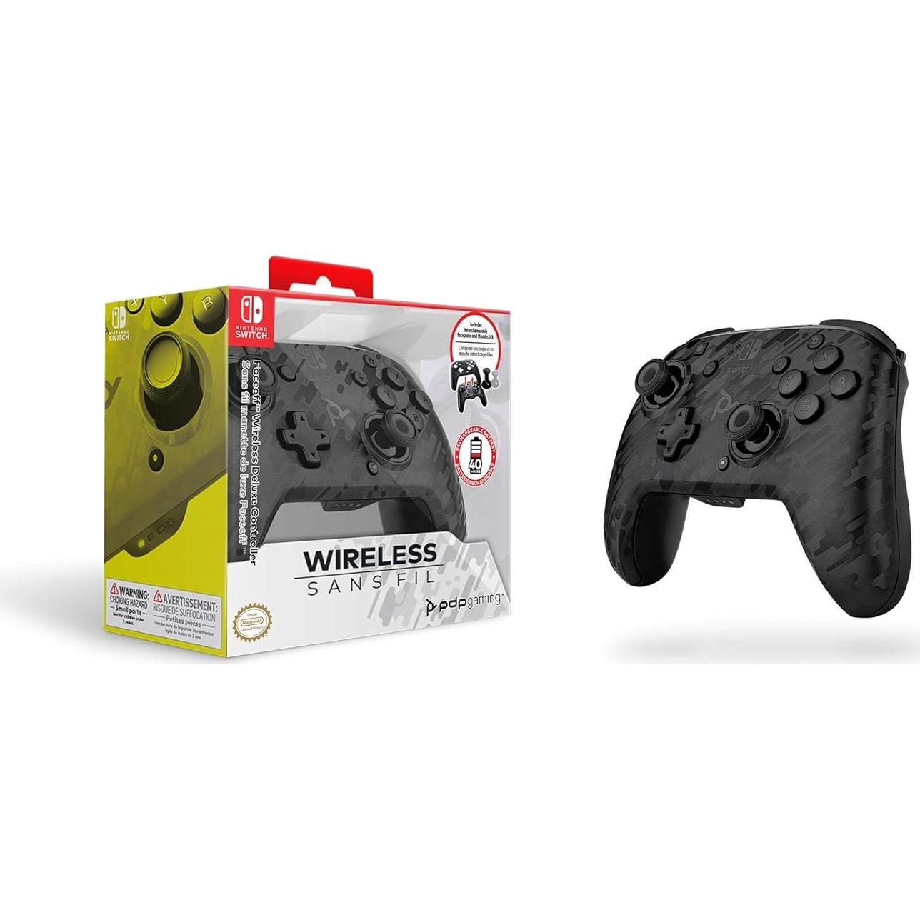Controlador Inalámbrico PDP Gaming Faceoff Deluxe Camuflaje Negro