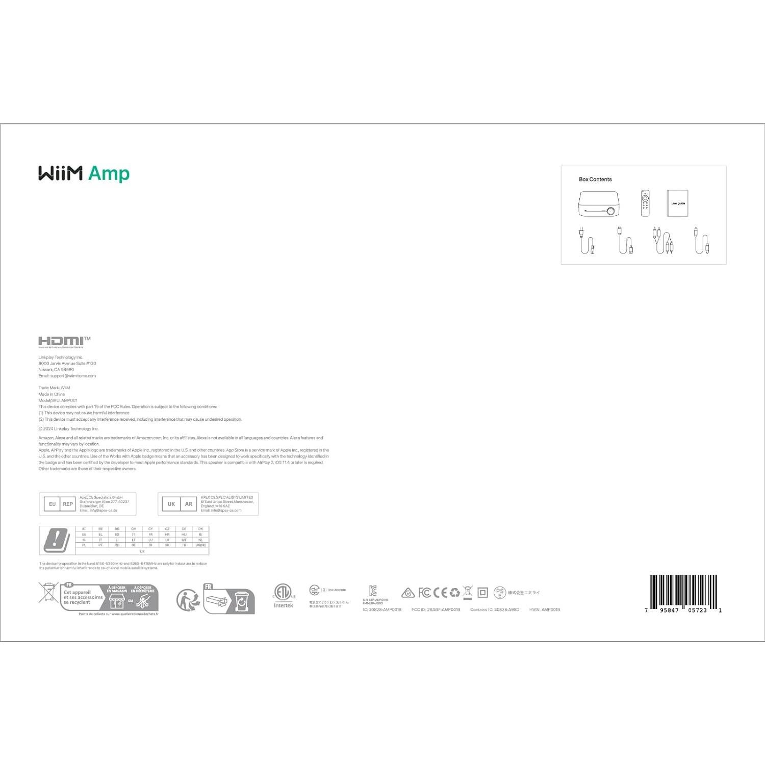 Amplificador Streaming WiiM Amp | 60W/120W | HDMI, Control por Voz