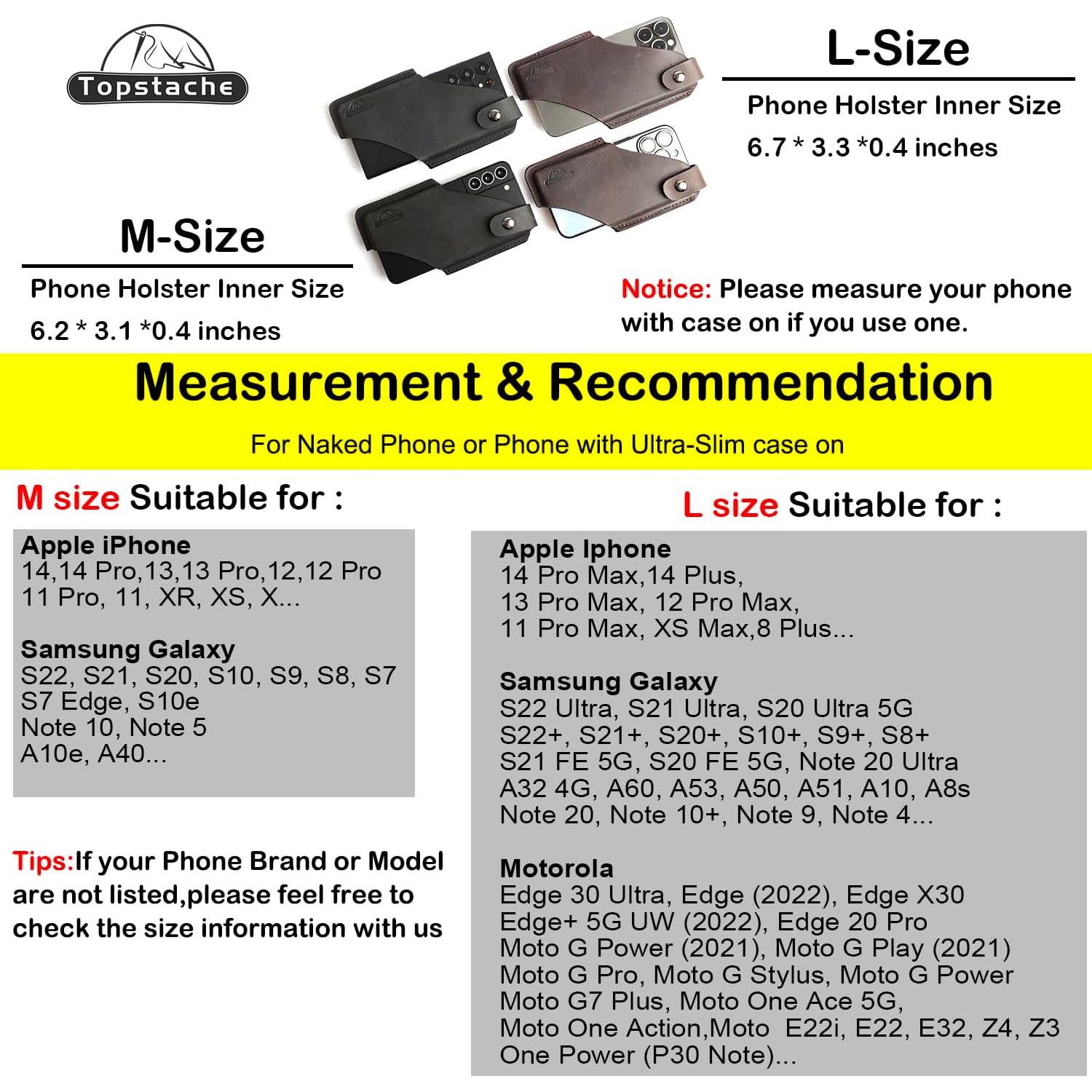 Funda de cuero Topstache para teléfono móvil marrón grande