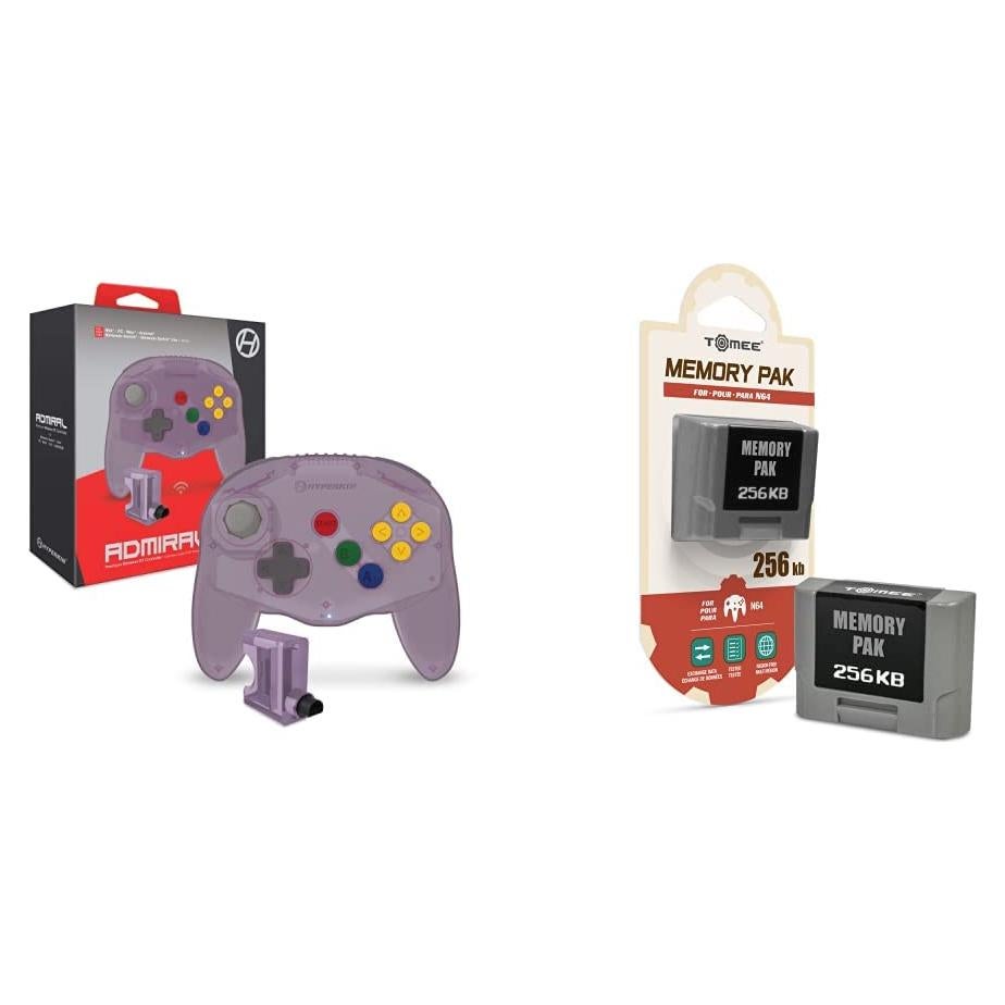 Controlador Inalámbrico Hyperkin Admiral + Tarjeta 256KB N64