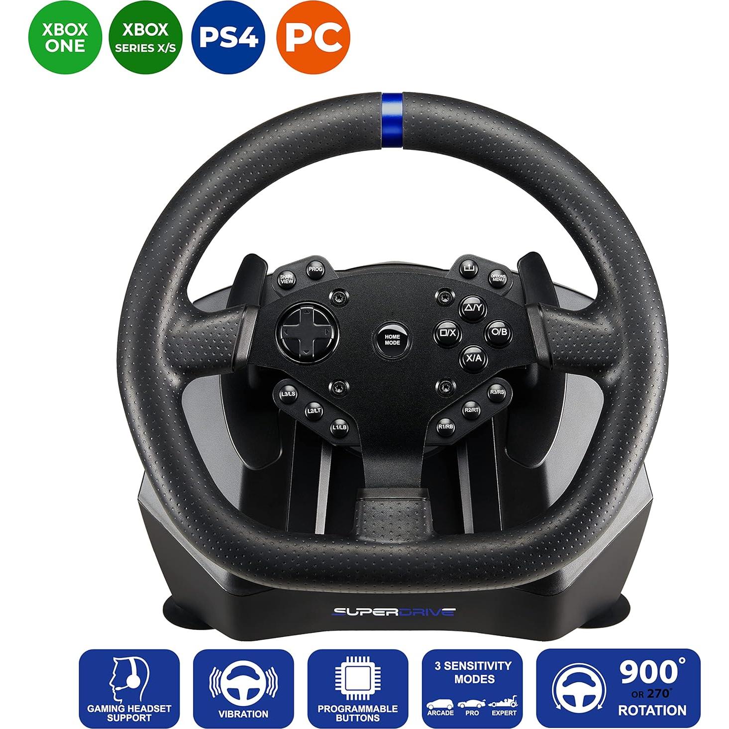 Volante SUBSONIC SV950 con pedales para Xbox y PS4