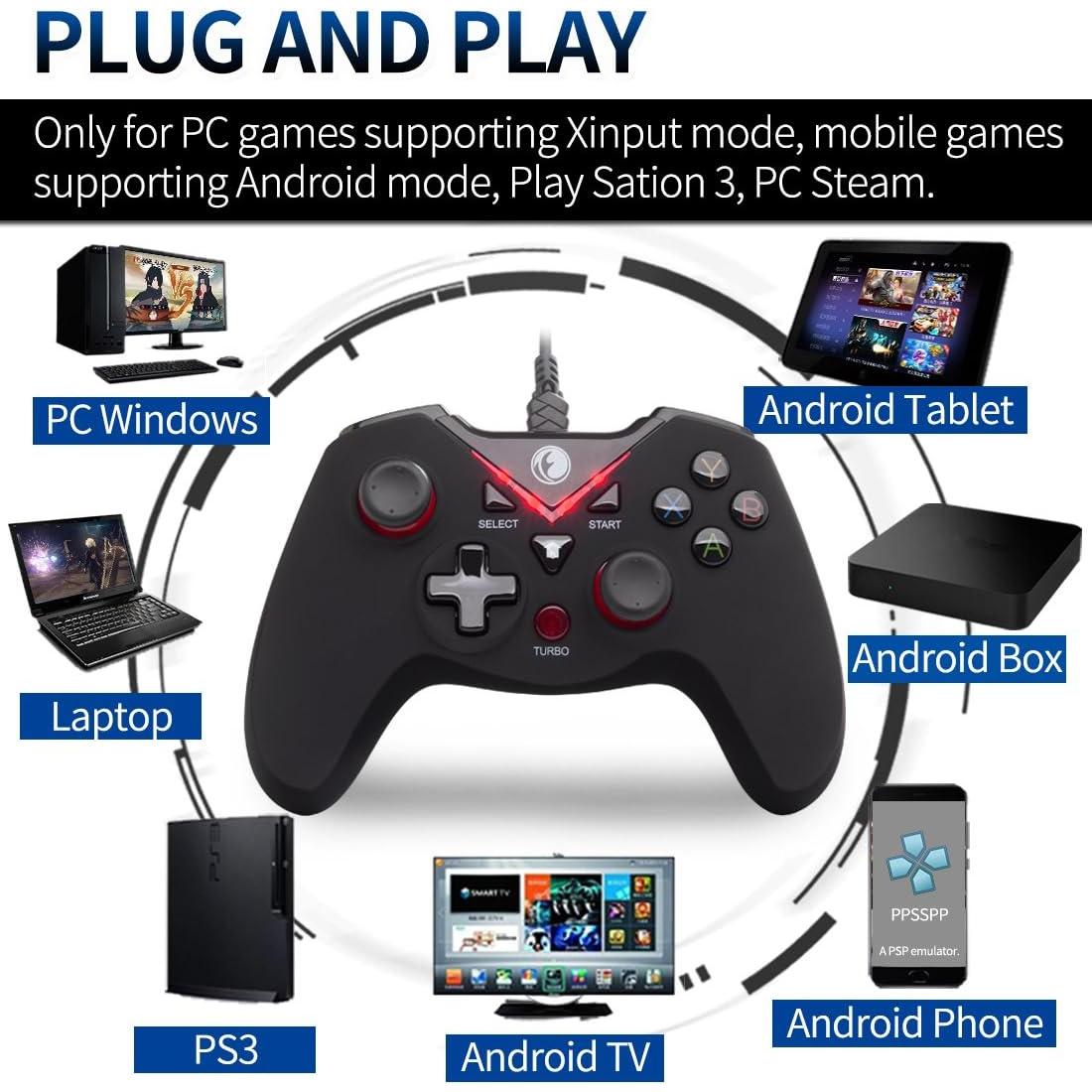 Controlador USB V-one Gamepad Rojo para PC y Android
