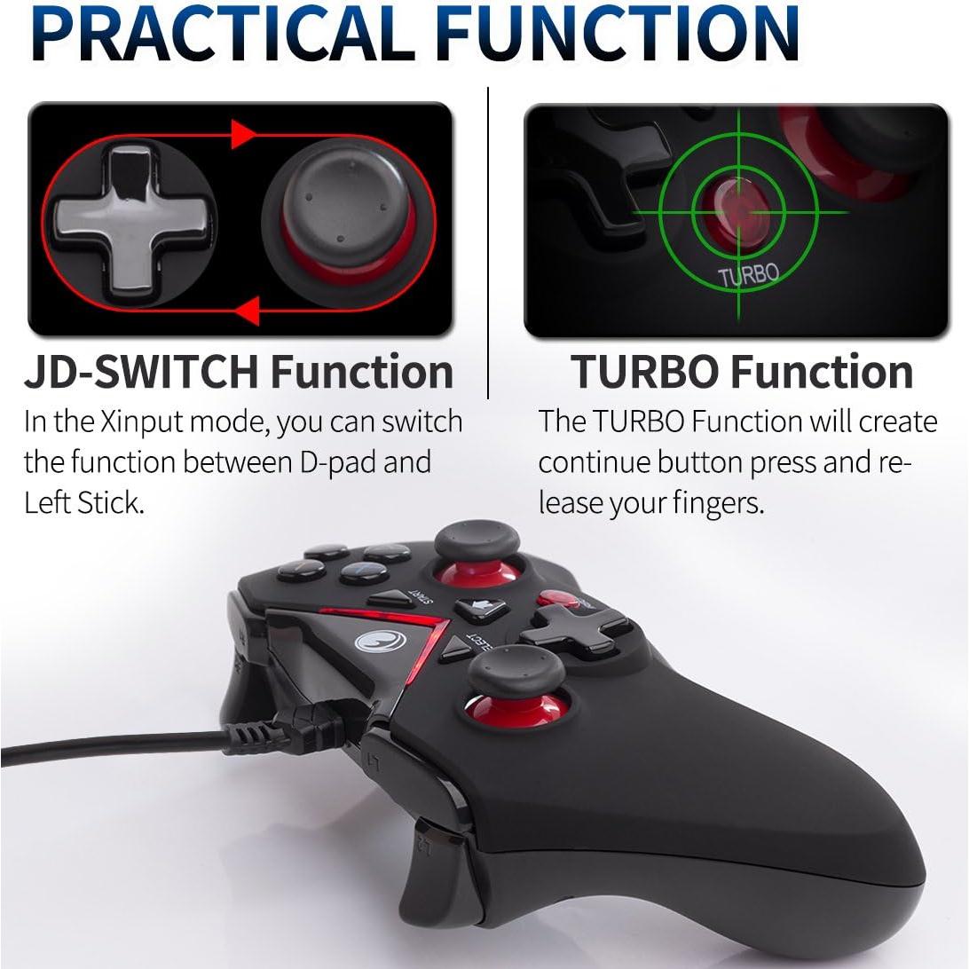 Controlador USB V-one Gamepad Rojo para PC y Android