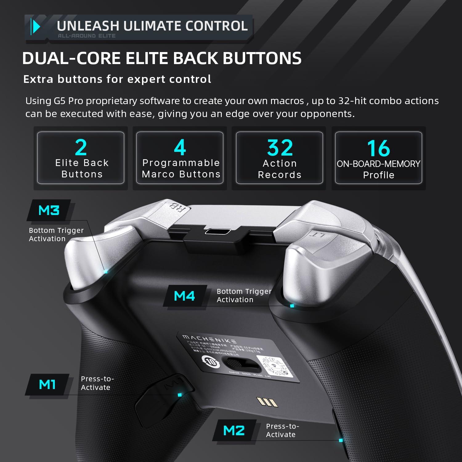 Controlador Inalámbrico Machenike G5 Pro con RGB y Giroscopio