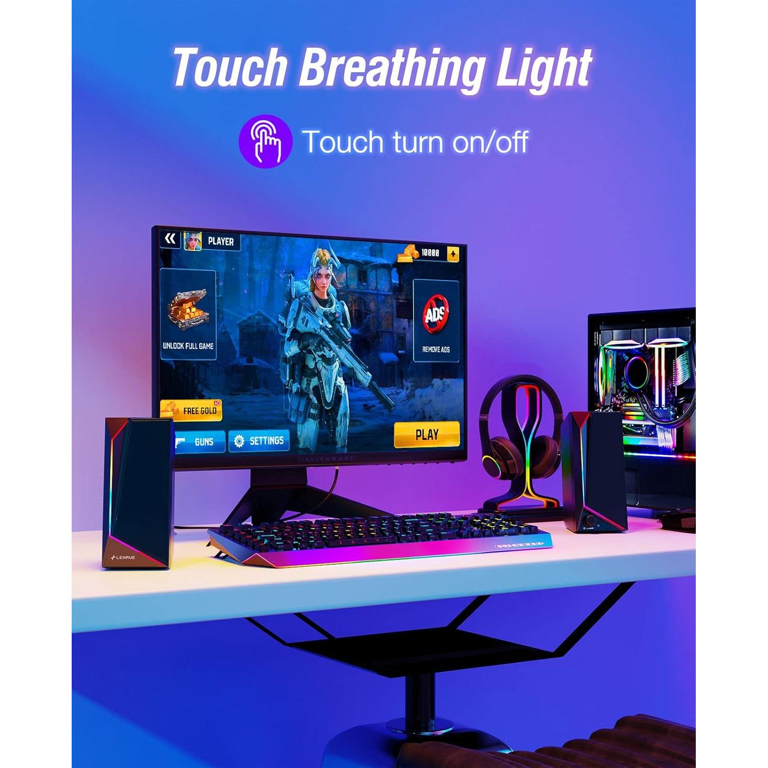 Altavoces LENRUE 1059 USB-C con Sonido Estéreo y Auriculares