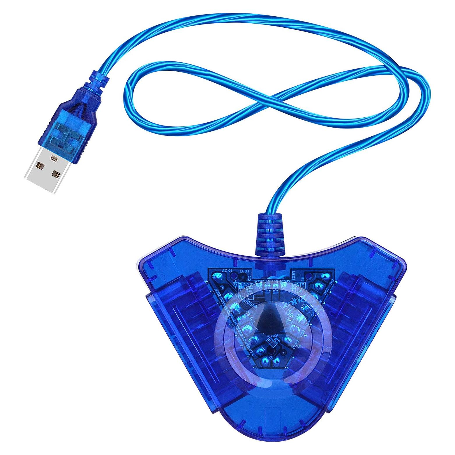 Adaptador USB OSTENT para Controladores PS1/PS2 a PC