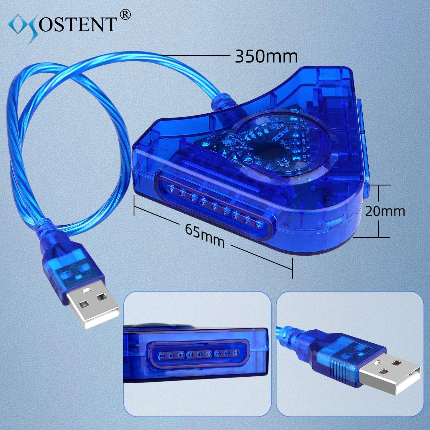 Adaptador USB OSTENT para Controladores PS1/PS2 a PC