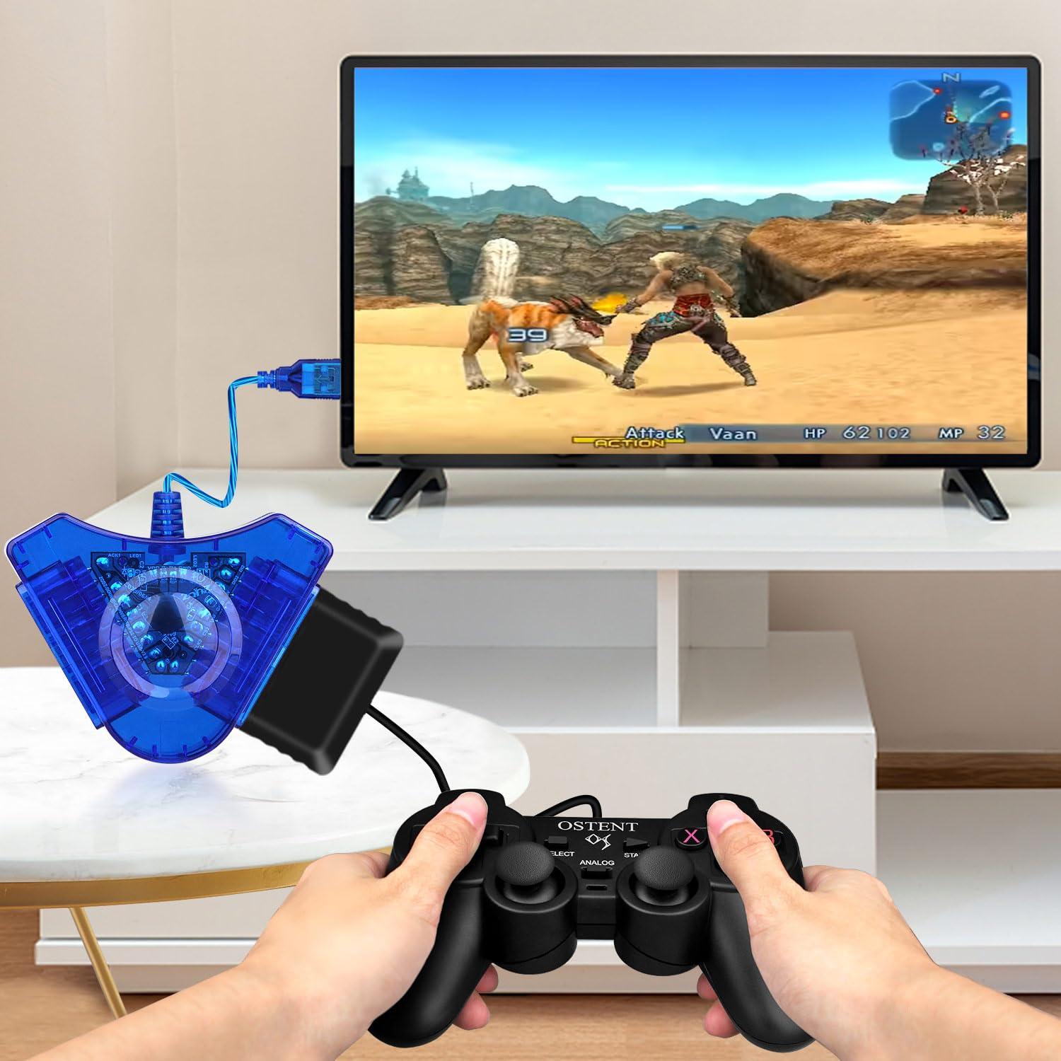 Adaptador USB OSTENT para Controladores PS1/PS2 a PC