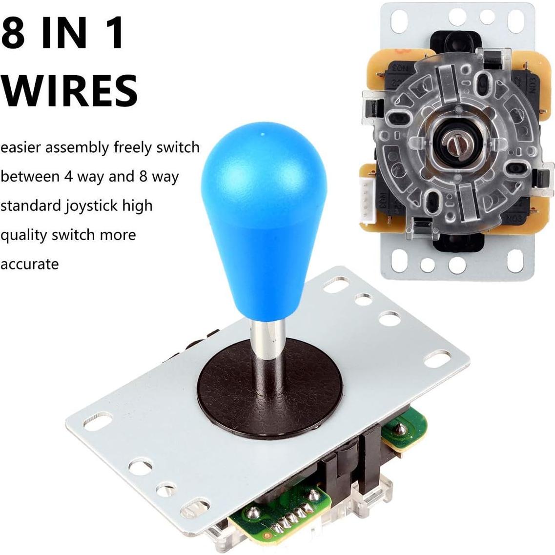 Kit Joystick LED Fosiya 2 Jugadores 8 Vías Rojo y Azul
