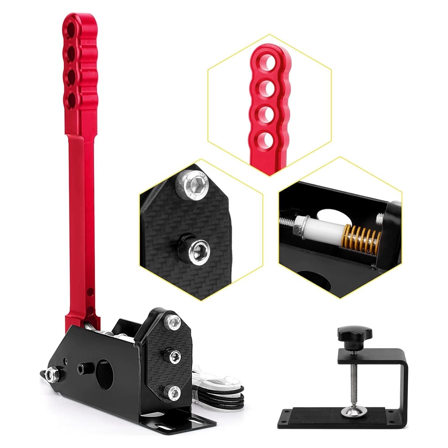 Freno de Mano USB Aikeec con Abrazadera Rojo para PC