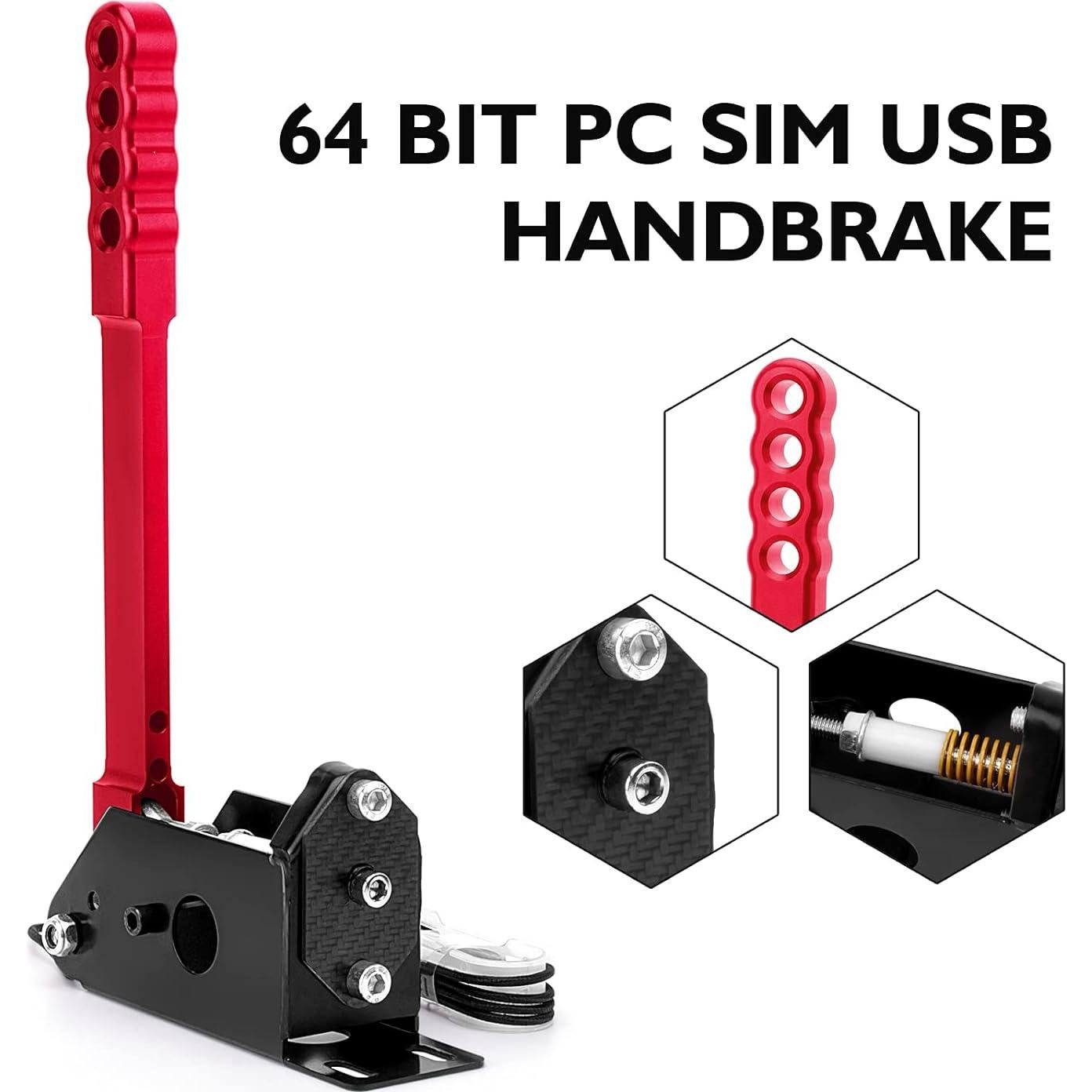 Freno de Mano USB Aikeec con Abrazadera Rojo para PC