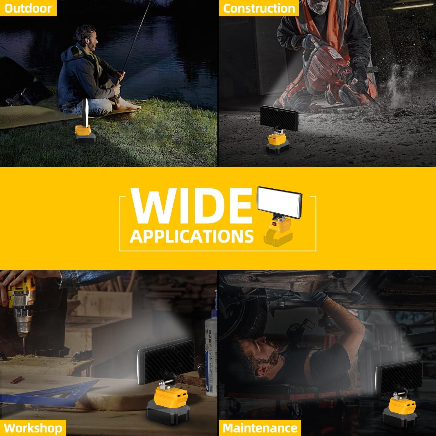 Luz de trabajo LED DEMIMA 20V 5400 lúmenes USB portátil