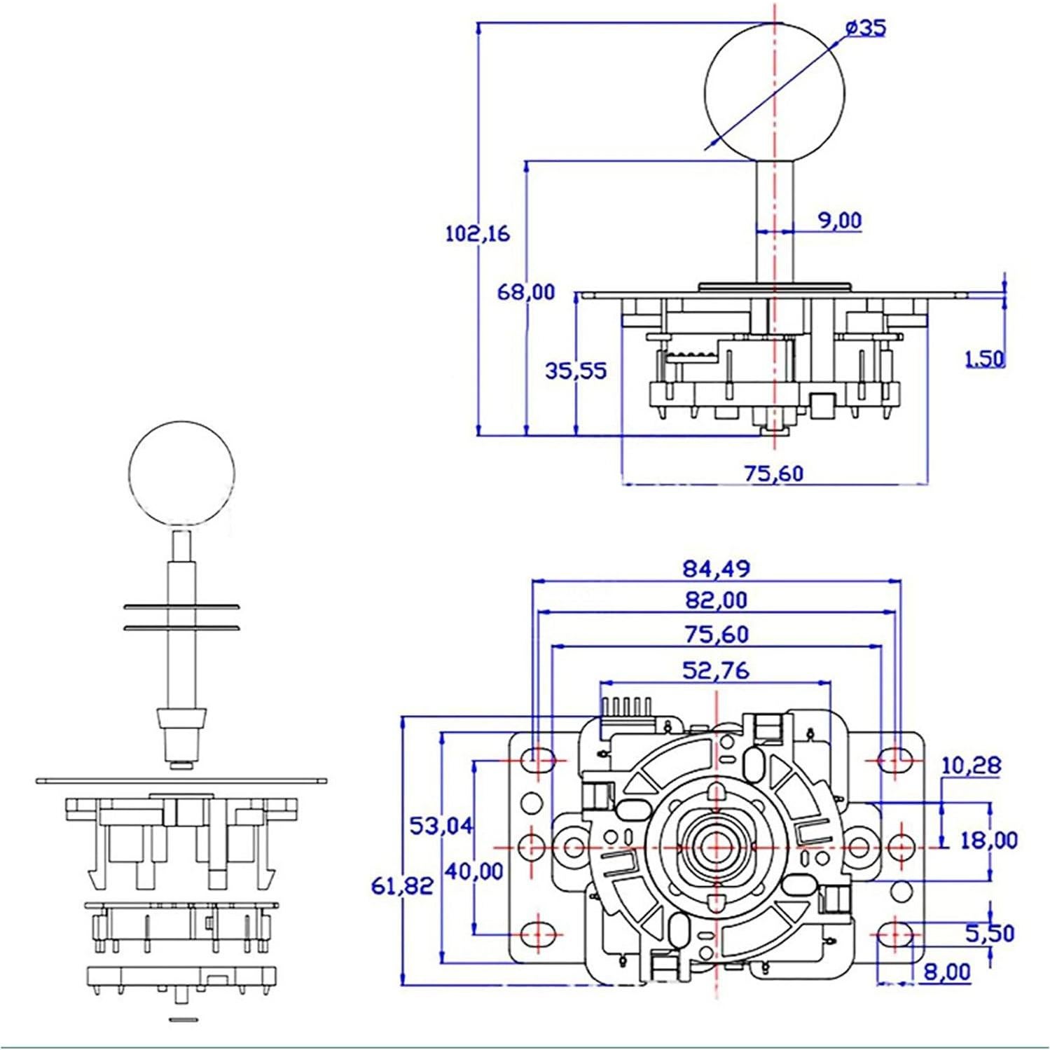 Joystick Arcade SPYMINNPOO 3D con Piezas de Reemplazo