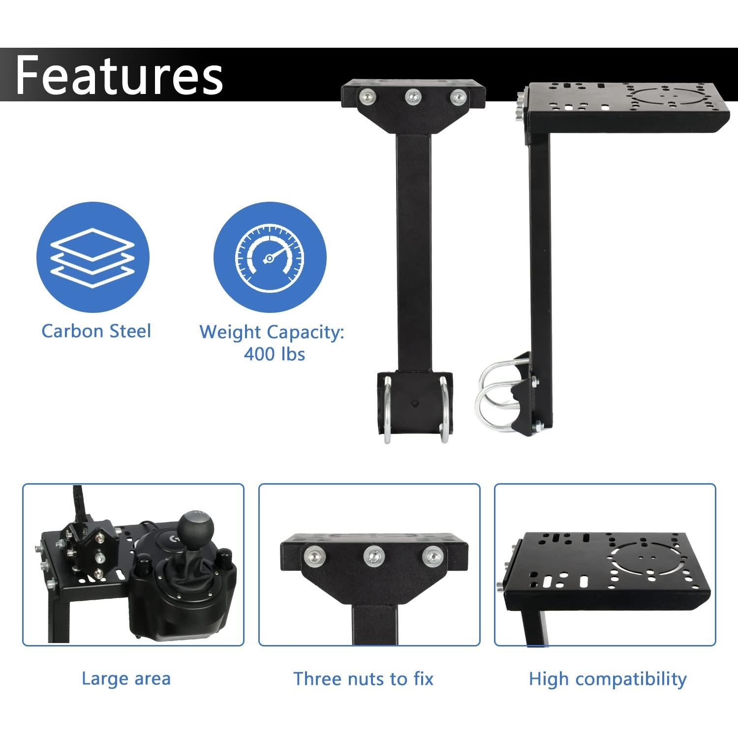 Anman Upgraded Version of The Simulation Racing Bracket Joystick, Adapt to Most of The Round Tube Racing Bracket Type
