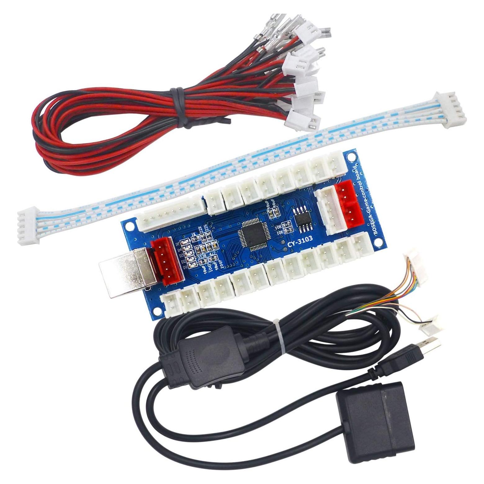 Controlador Arcade SJ@JX Kit DIY USB PS2 Sin Retraso