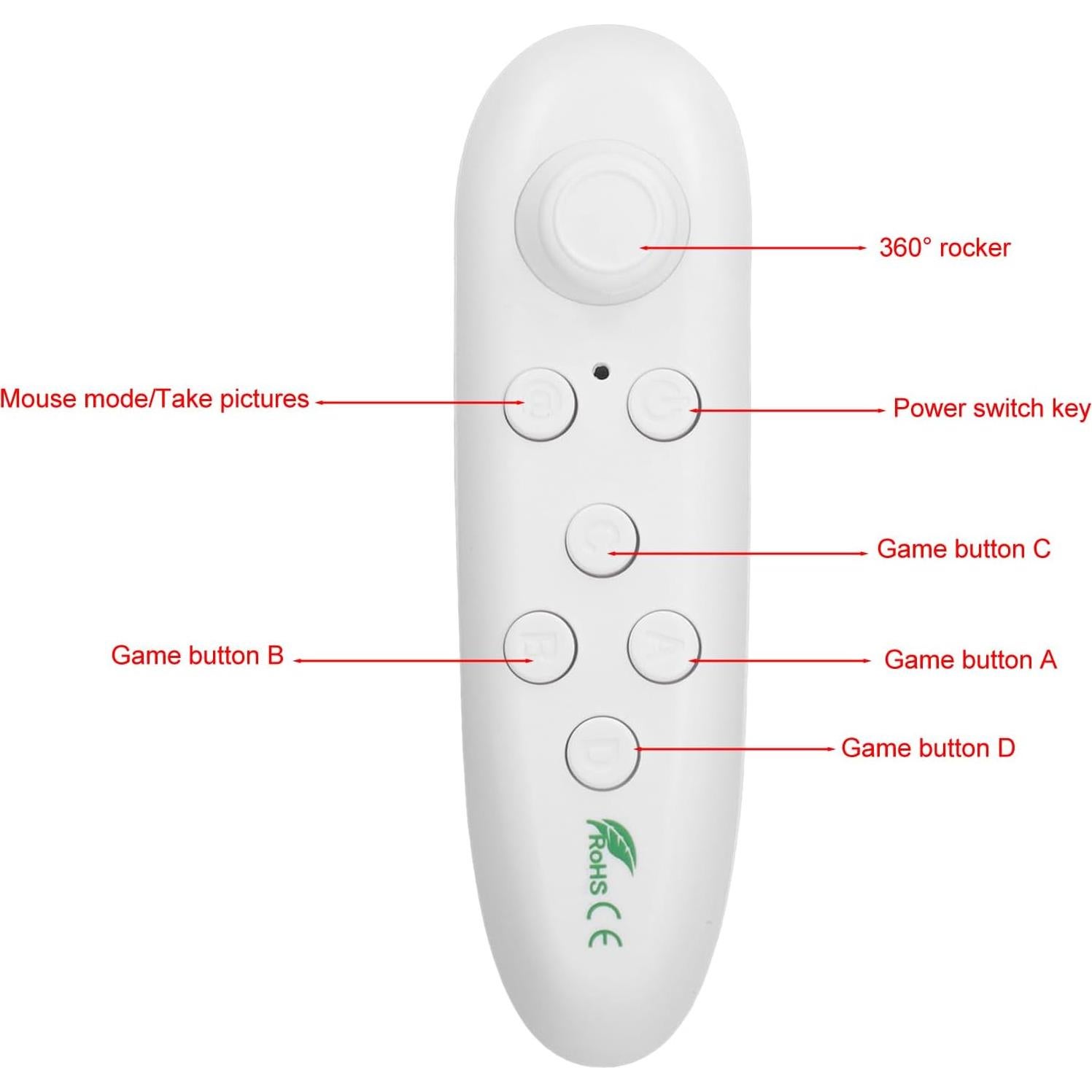 Controlador Remoto Joystick VR Keenso Bluetooth 2-10m Blanco