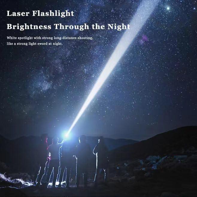 Linterna LED Recargable 100000 Lúmenes 6 Modos Naranja