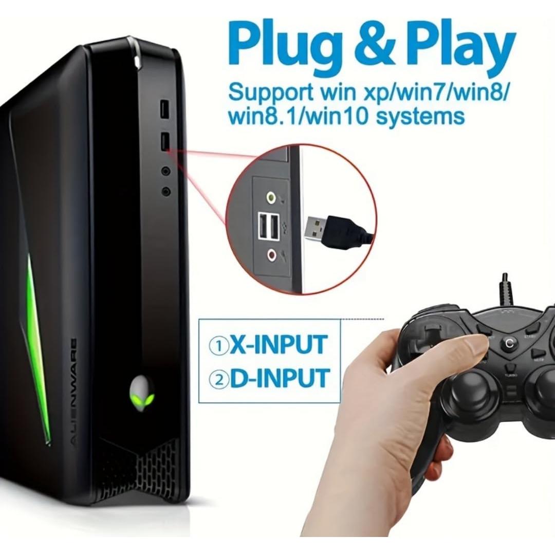 Controlador USB NBCP para PS3 y PC con vibración y Turbo