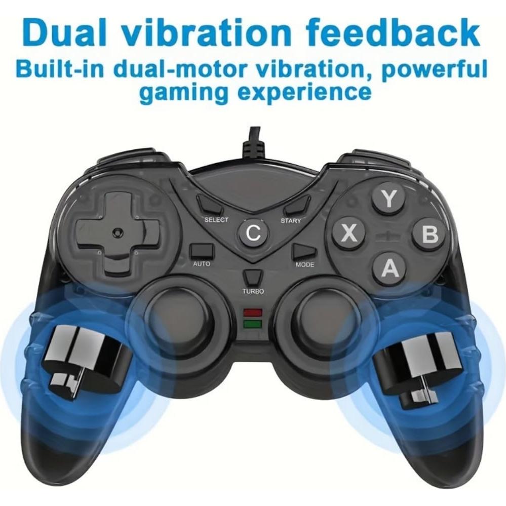 Controlador USB NBCP para PS3 y PC con vibración y Turbo