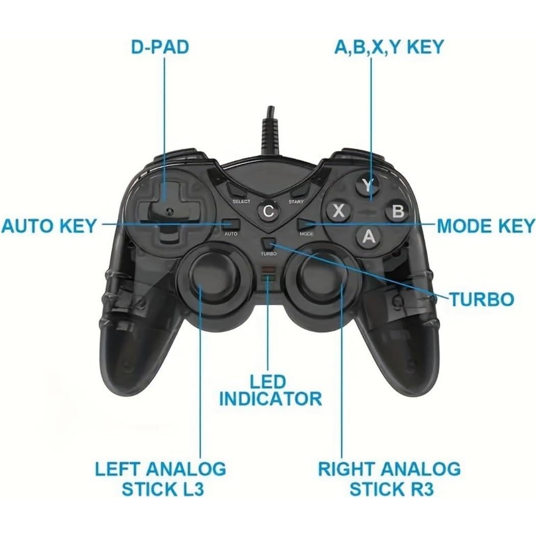 Controlador USB NBCP para PS3 y PC con vibración y Turbo
