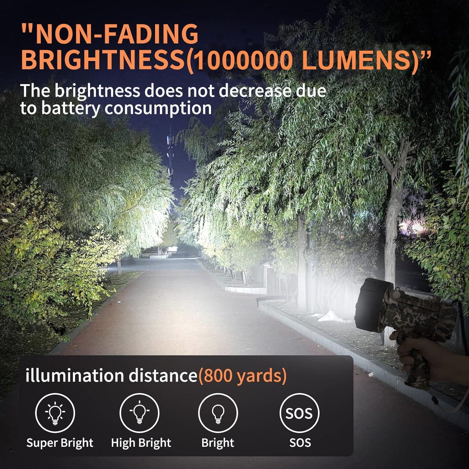 Linterna Recargable BUYSIGHT 1000000 lúmenes Impermeable