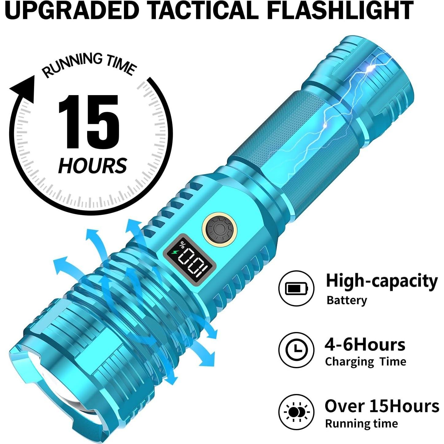 Linterna Táctica Recargable CHILDBOT 1000000LM Impermeable