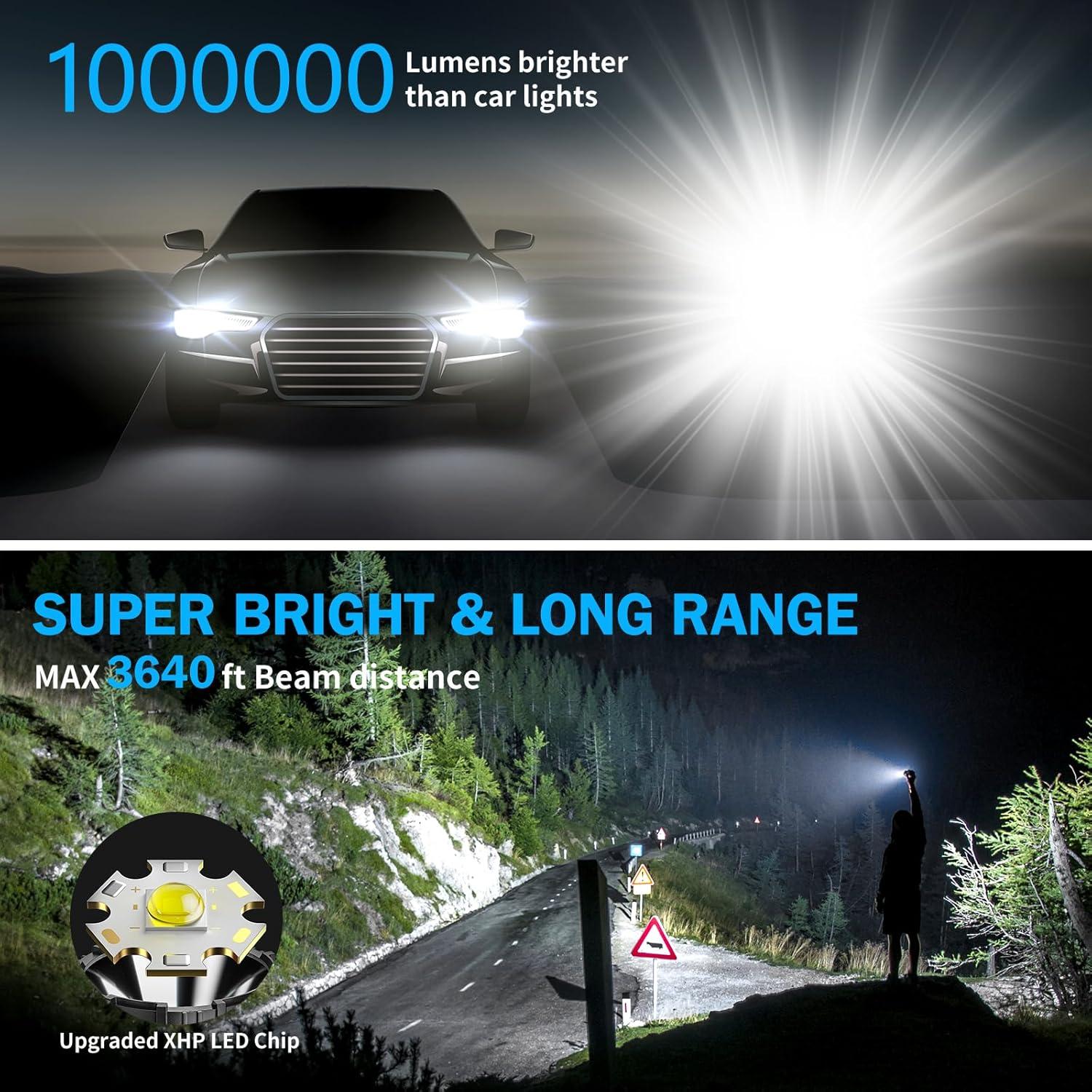 Linterna Táctica Recargable CHILDBOT 1000000LM Impermeable