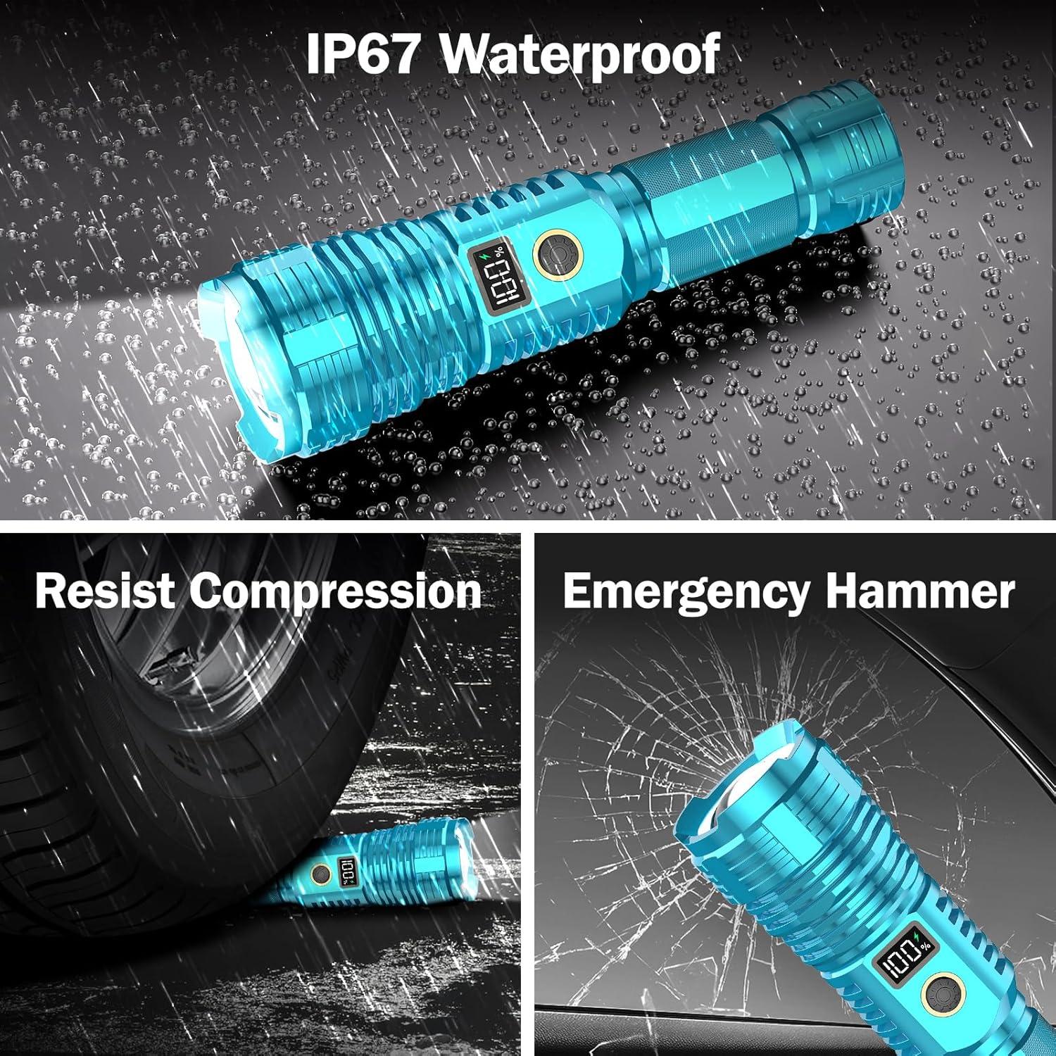 Linterna Táctica Recargable CHILDBOT 1000000LM Impermeable