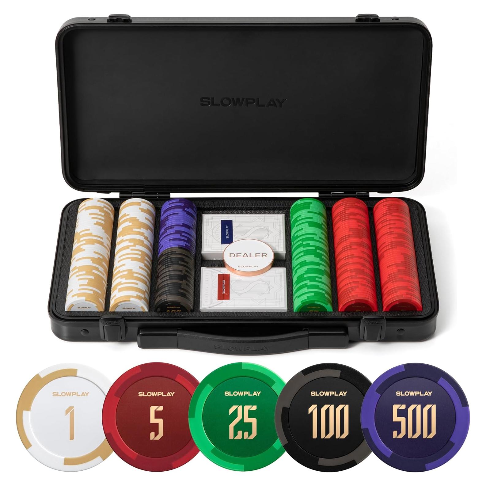 Fichas de Póker SLOWPLAY Godel 300 PCS 14g con Estuche