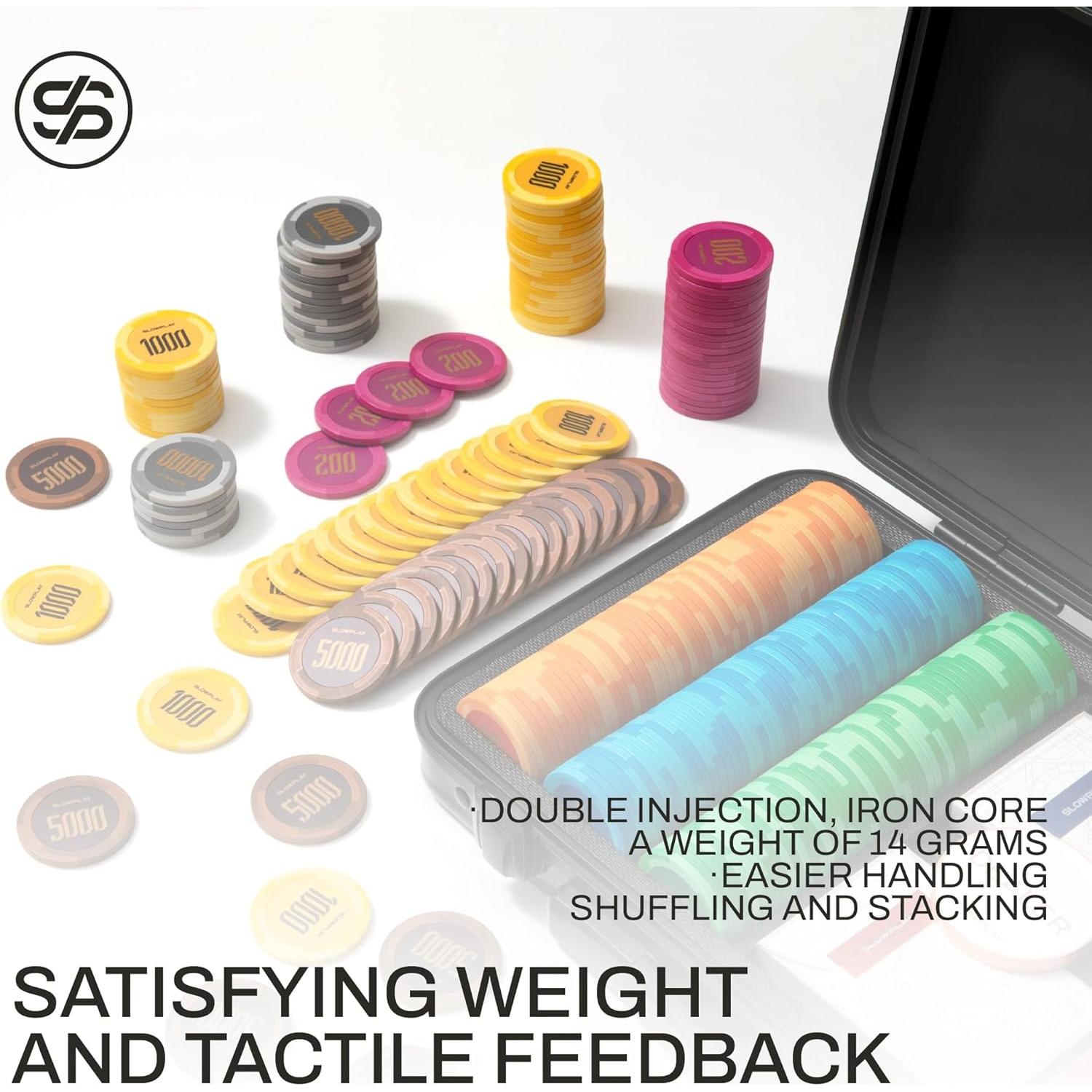 Fichas de Póker SLOWPLAY Godel 300 PCS 14g con Estuche