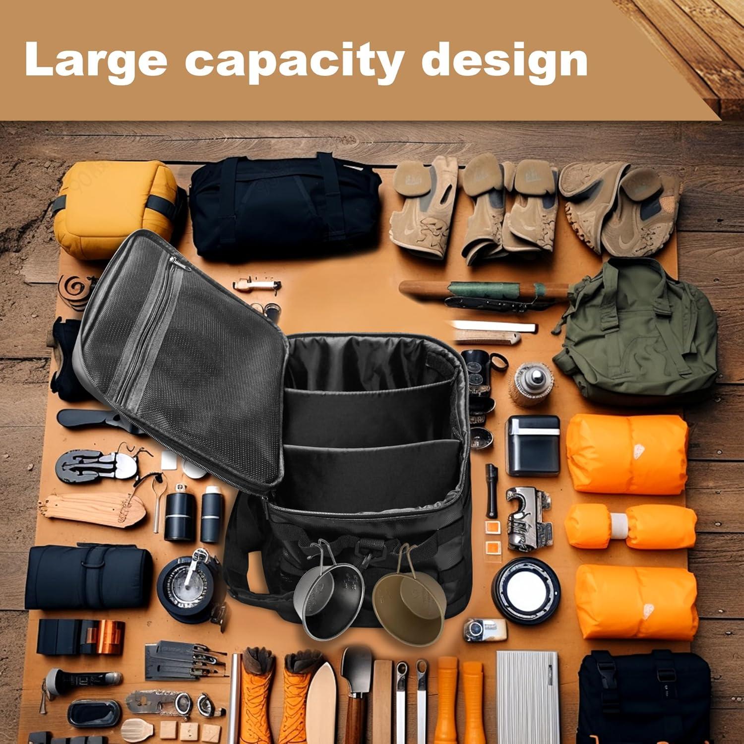 Fireproof Camping Stove Storage Bag - 2500°F Heat Resistant & IPX4 Waterproof Portable Carry Case, 13.7x11x9.8 Inch Durable Camping Organizer for Outdoor Backpacking, Hiking Cookware, and Picnic