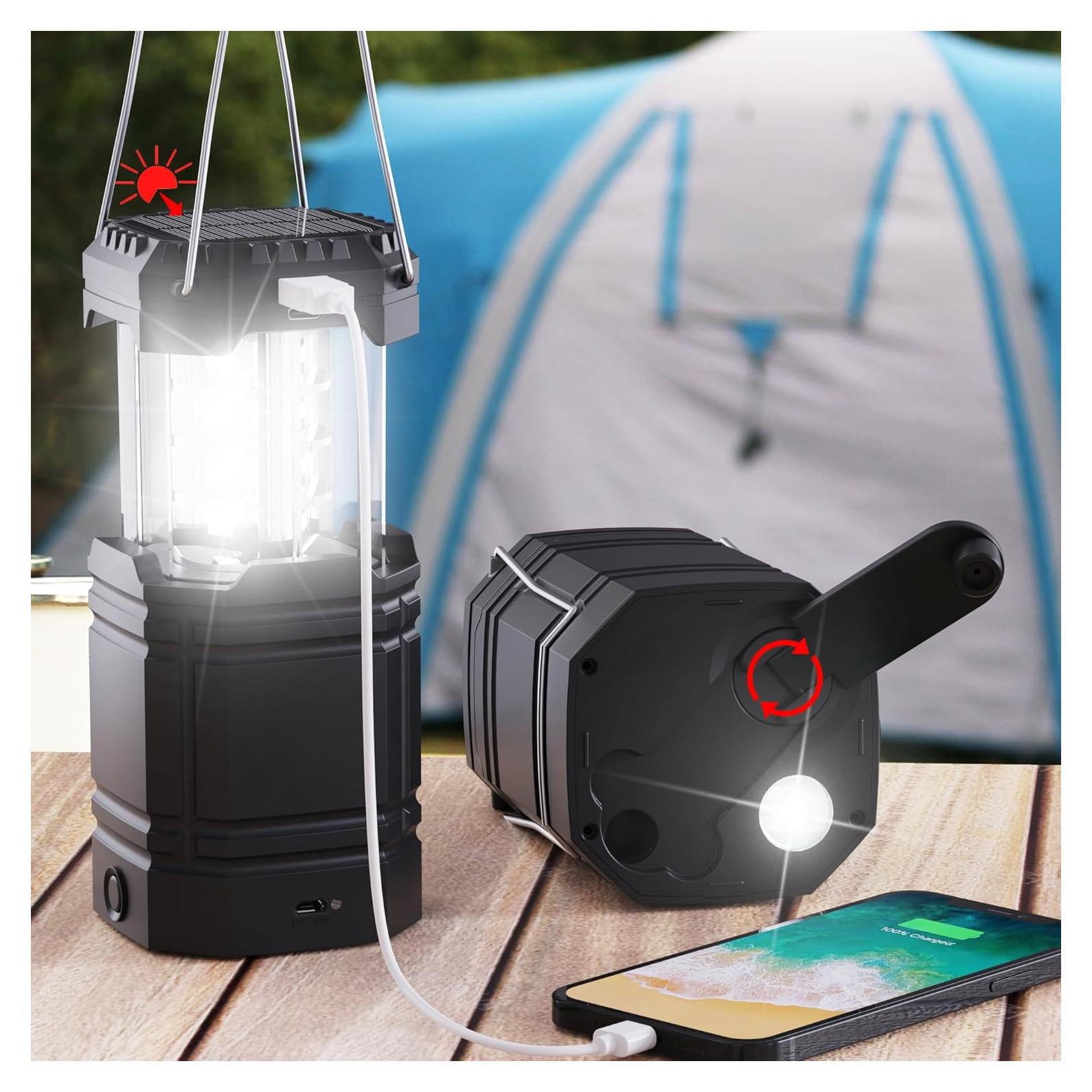 Linterna de Camping Mesqool 3000mAh LED USB Solar Portátil
