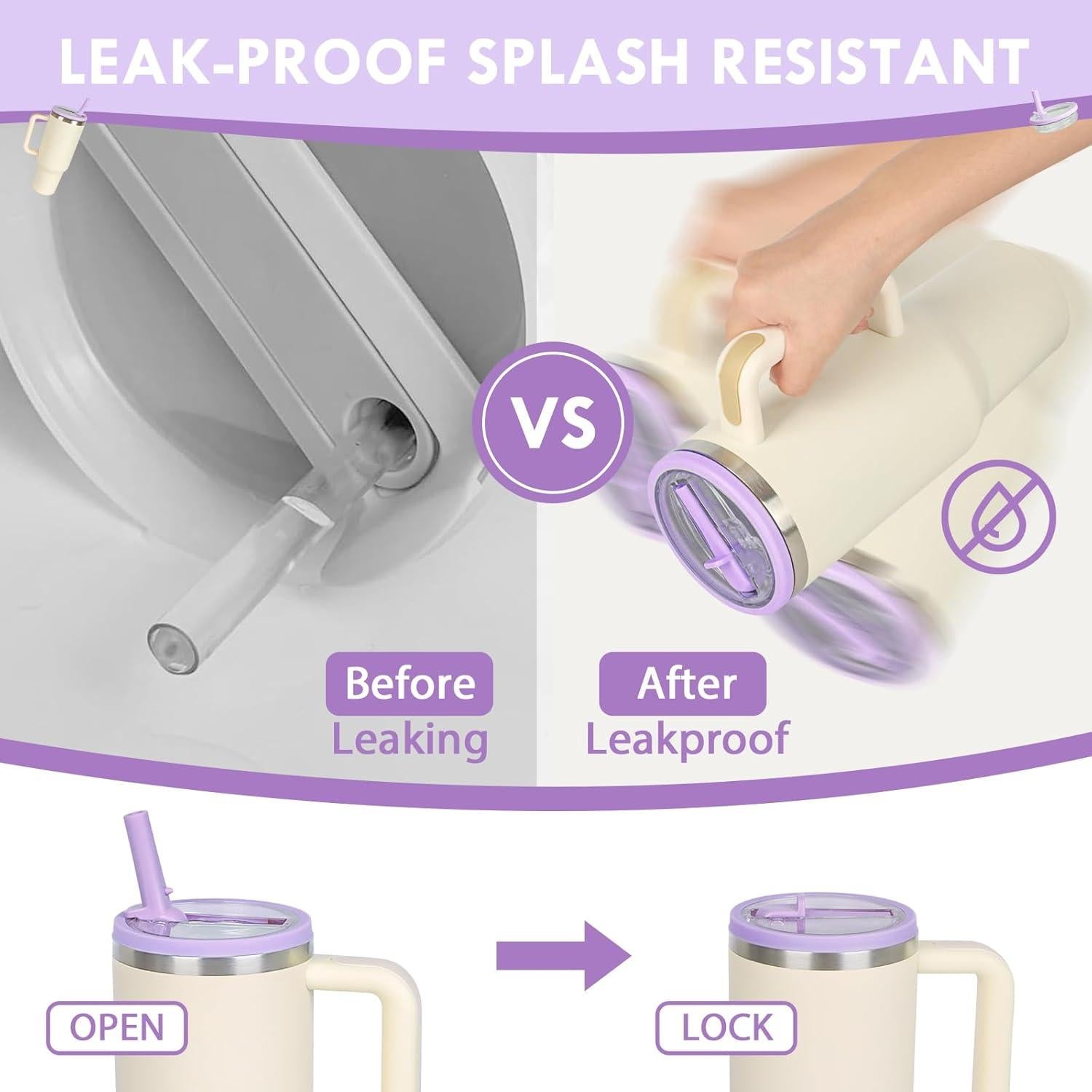 Tapa Reemplazo 30 oz Stanley Quencher Morado 2 Pcs