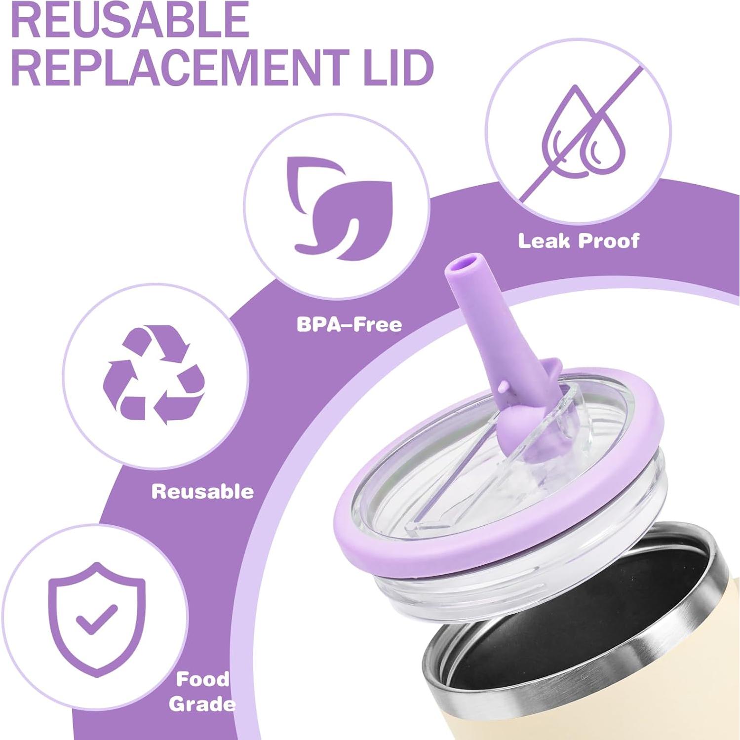 Tapa Reemplazo 30 oz Stanley Quencher Morado 2 Pcs