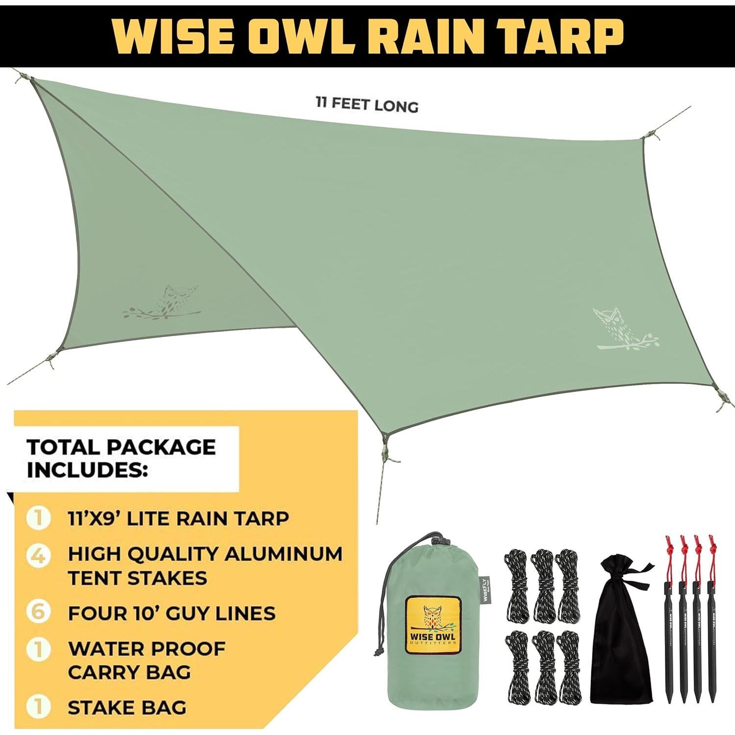Toldo de Camping Wise Owl 3,35x2,74m Impermeable Portátil