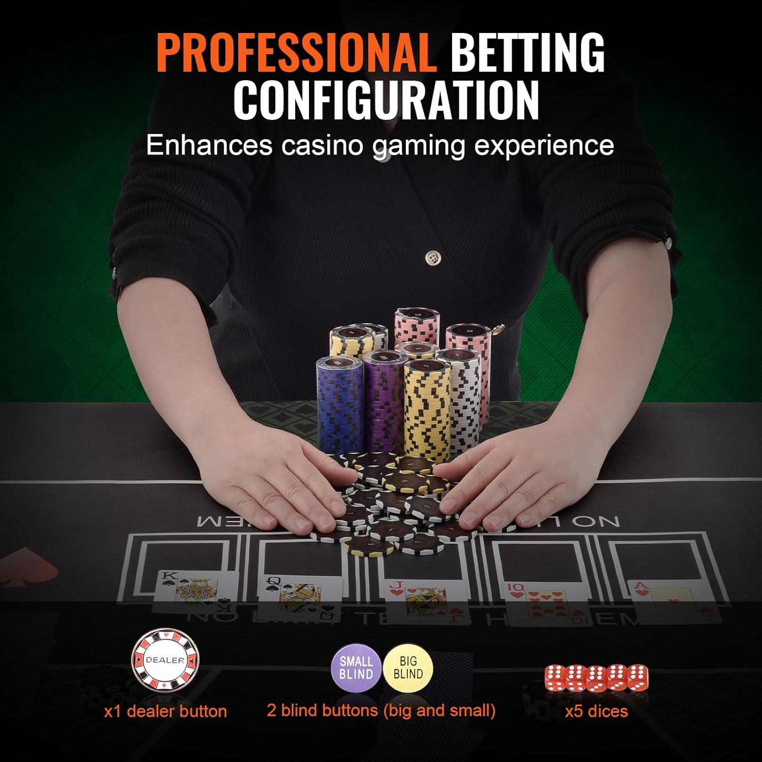 Juego de Póker VEVOR 300 Fichas 14g con Estuche