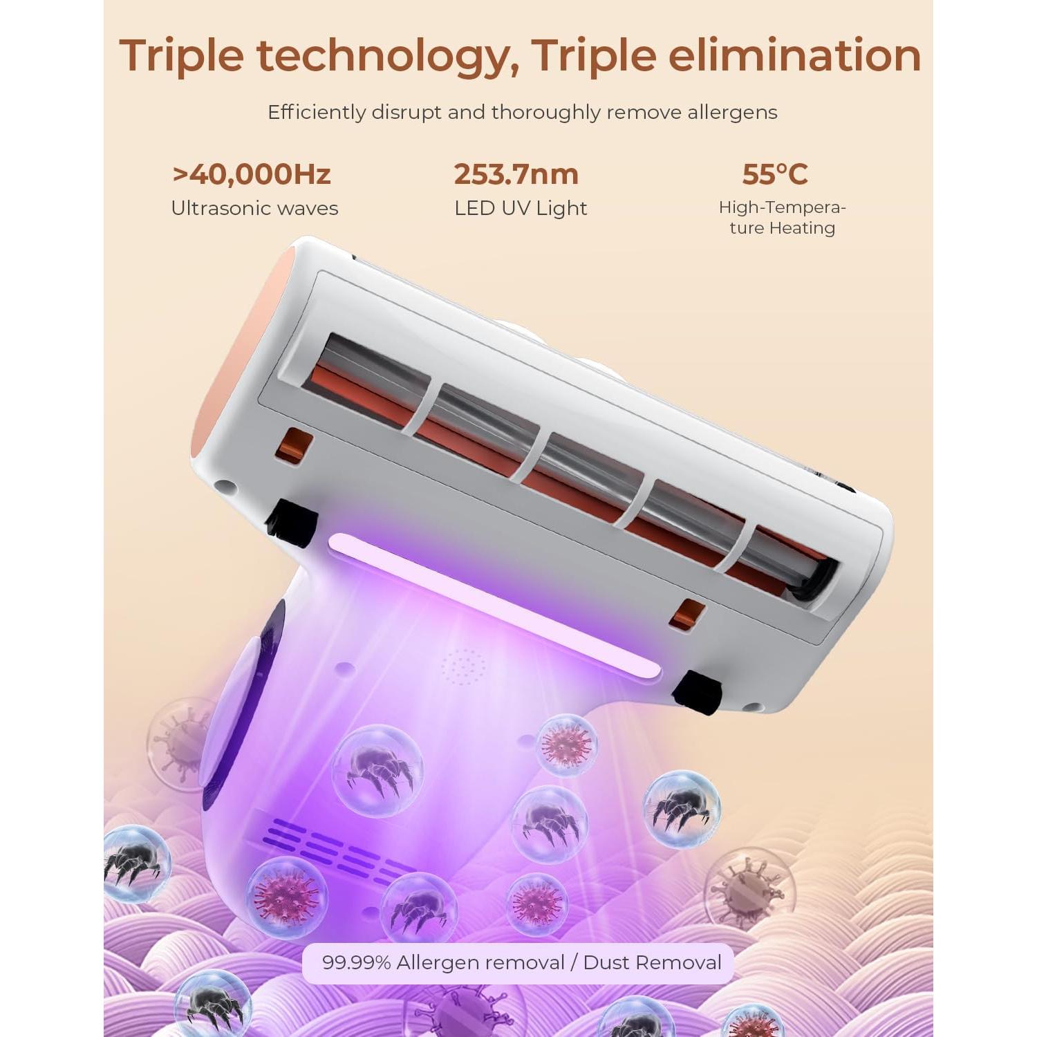 Aspiradora de Cama JIGOO J300 con Luz UV y 500W